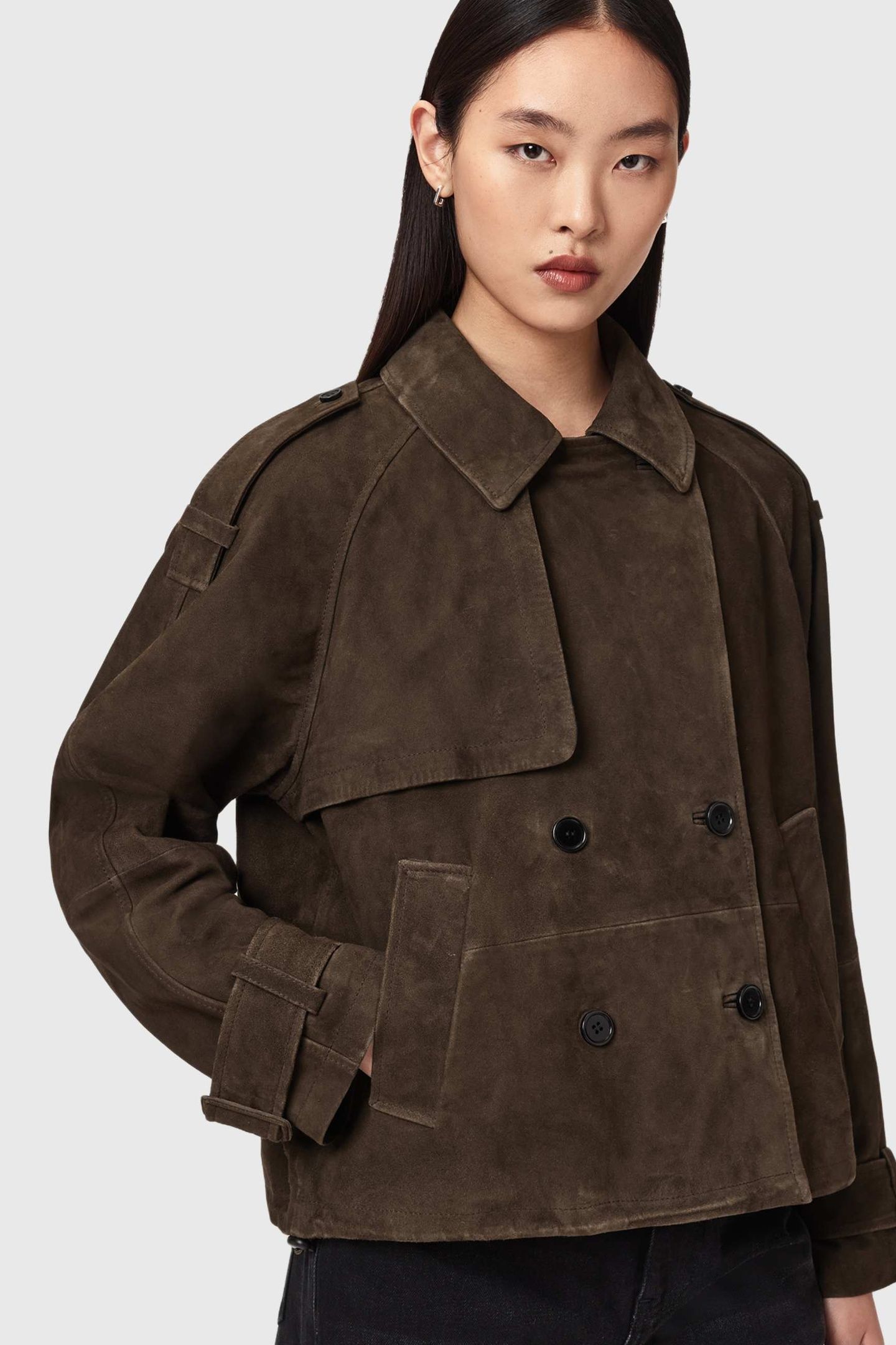 REYA CROPPED MAC BITTER BROWN 1