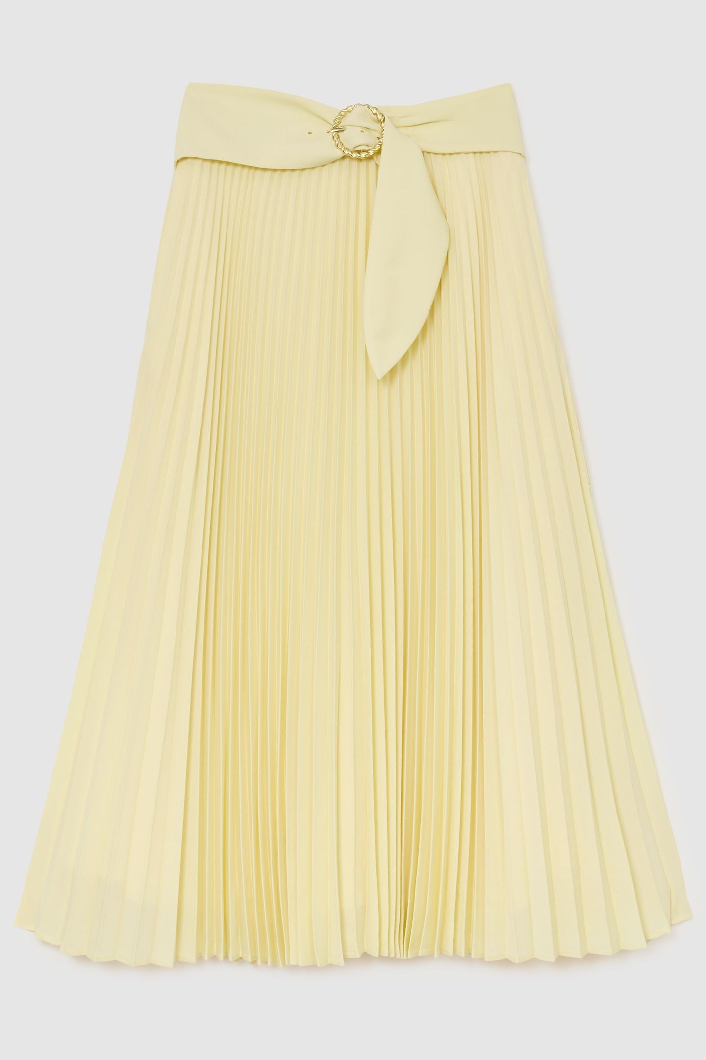 BELTED PLEATED MIDI SKIRT YELLOW 5