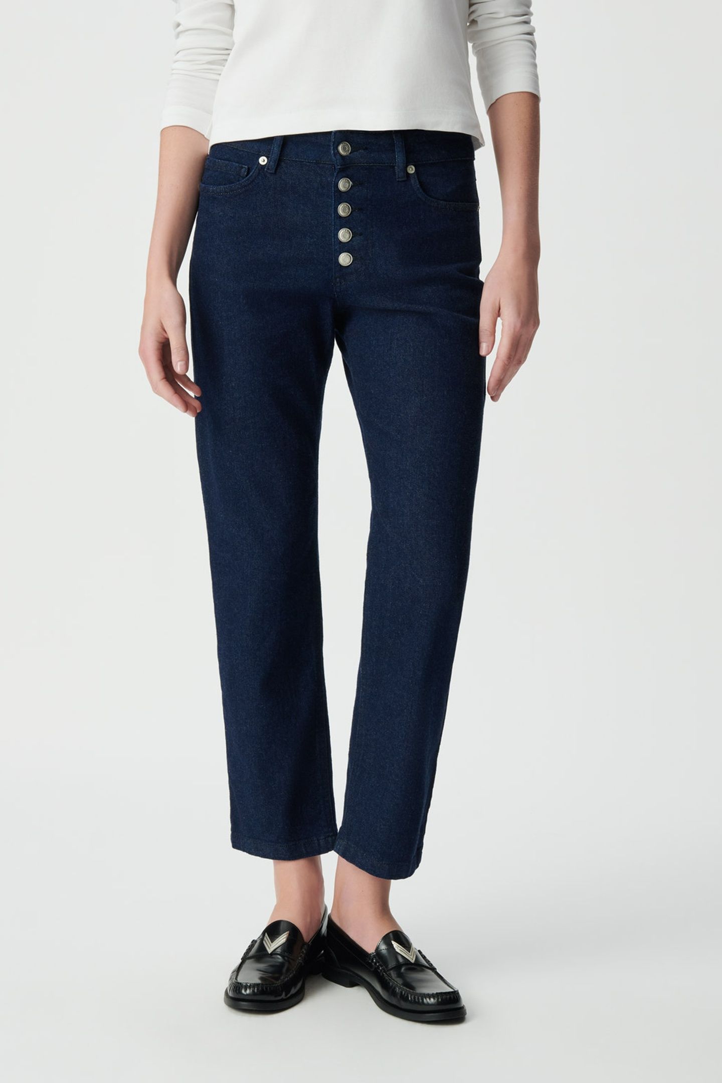 RAW JANIS STRAIGHT JEANS WITH VISIBLE BUTTONS 1