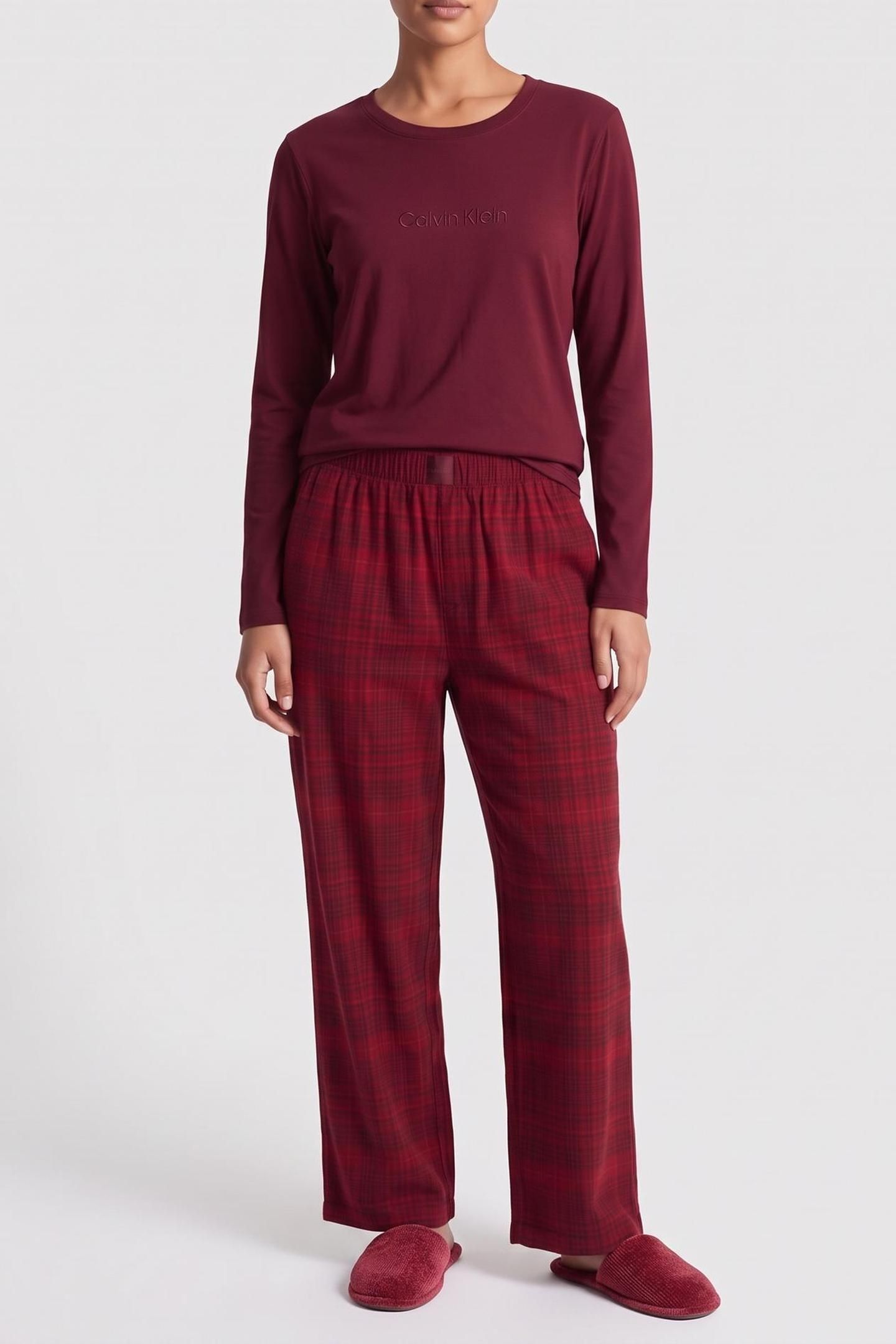 LS TEE FLANNEL PANT SET ZINFANDEL 1
