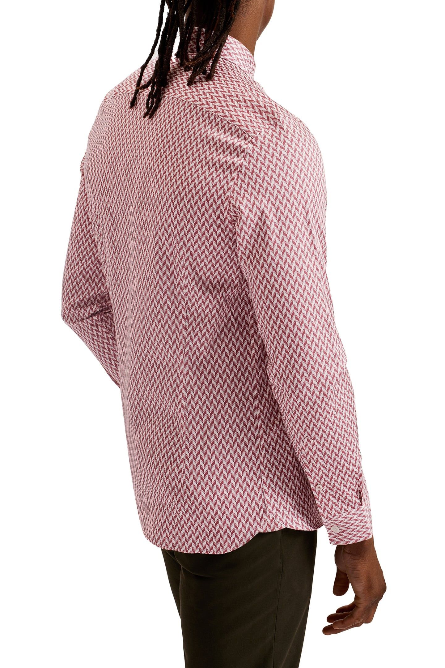 LACEBY LS GEO PRINTED SHIRT MID-PINK 3