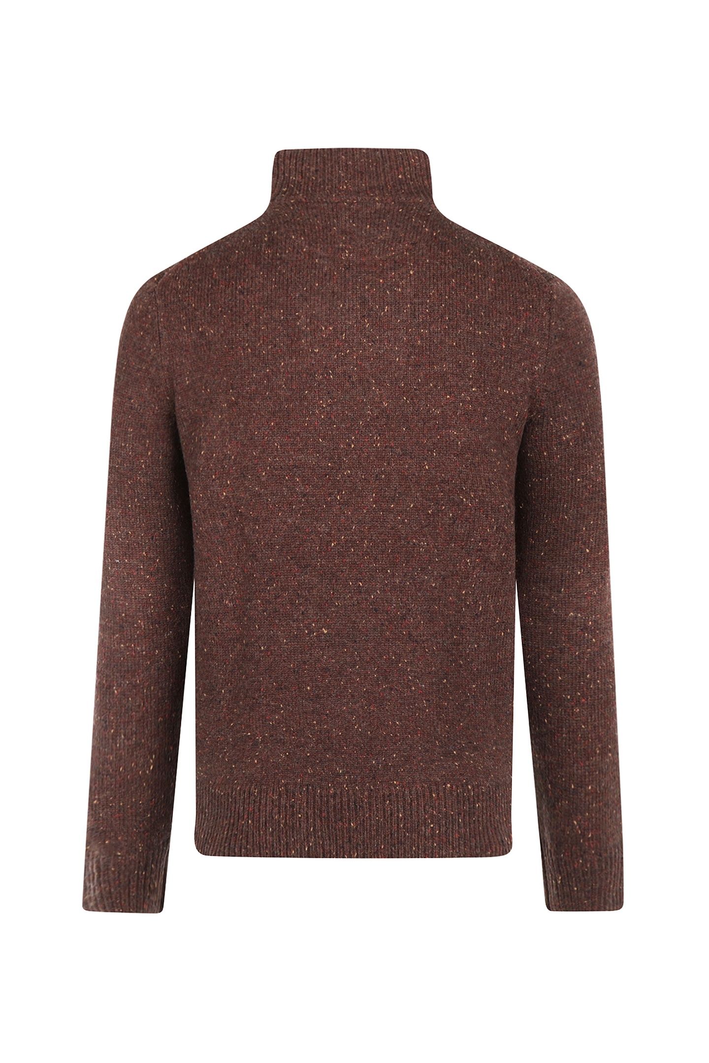 ZIP MOCK FISHERMANS SWEATER CHOCOLATE BROWN 4