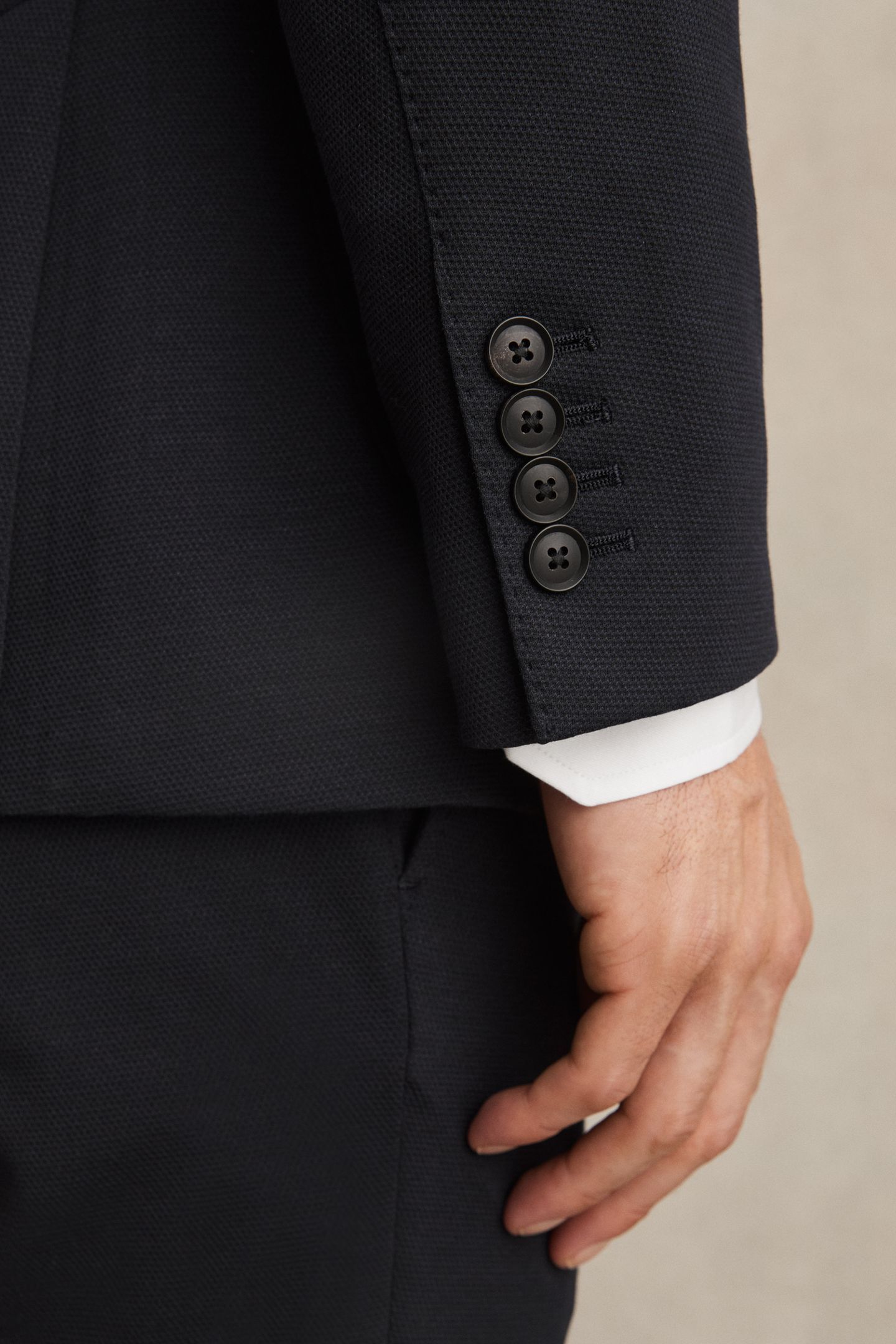 SB 2B NOTCH TEXTURED JERSEY BLAZER NAVY 5