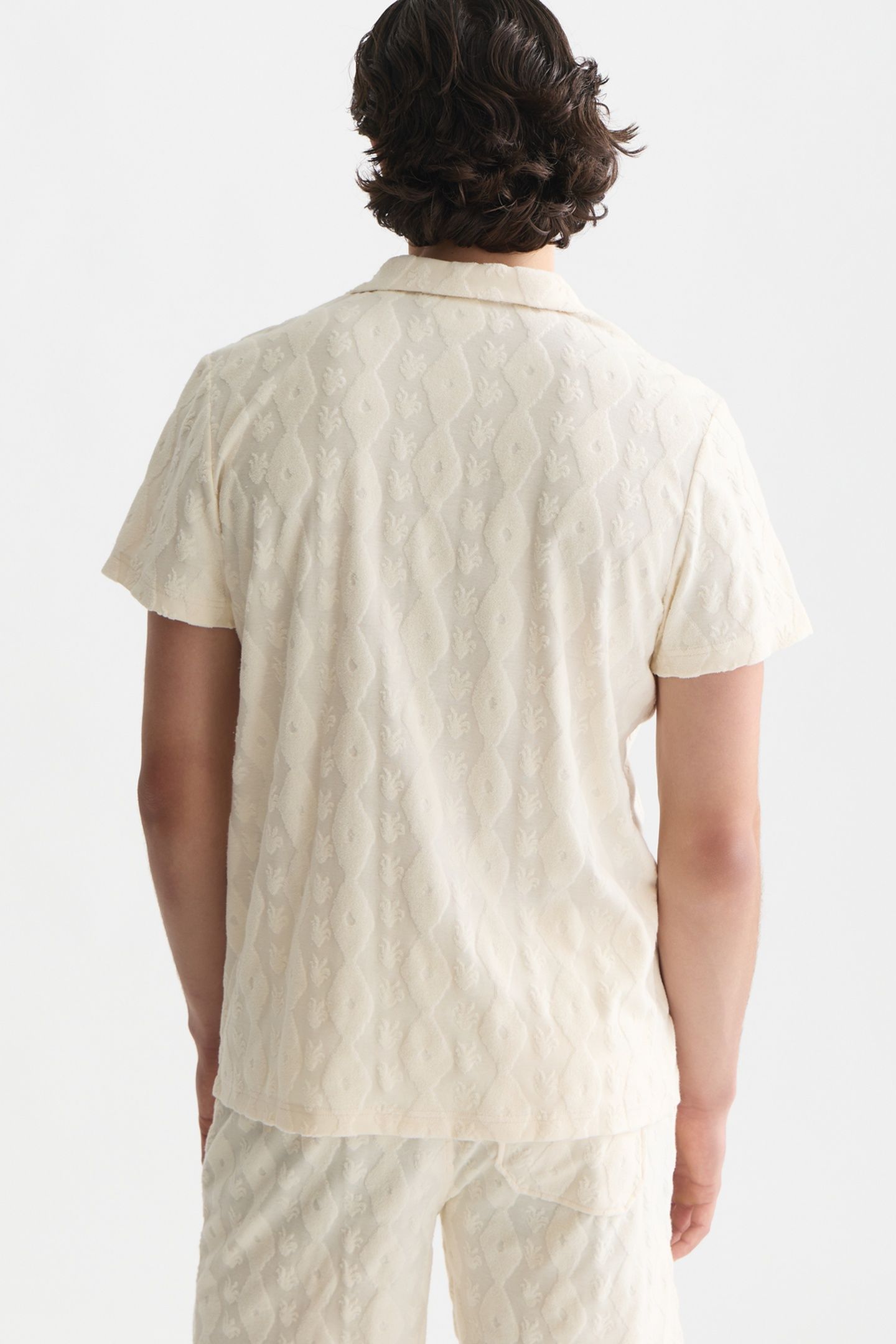 TERRY JACQUARD REGULAR-FIT SHORT-SLEEVED SHIRT WHITE TRADITI 2