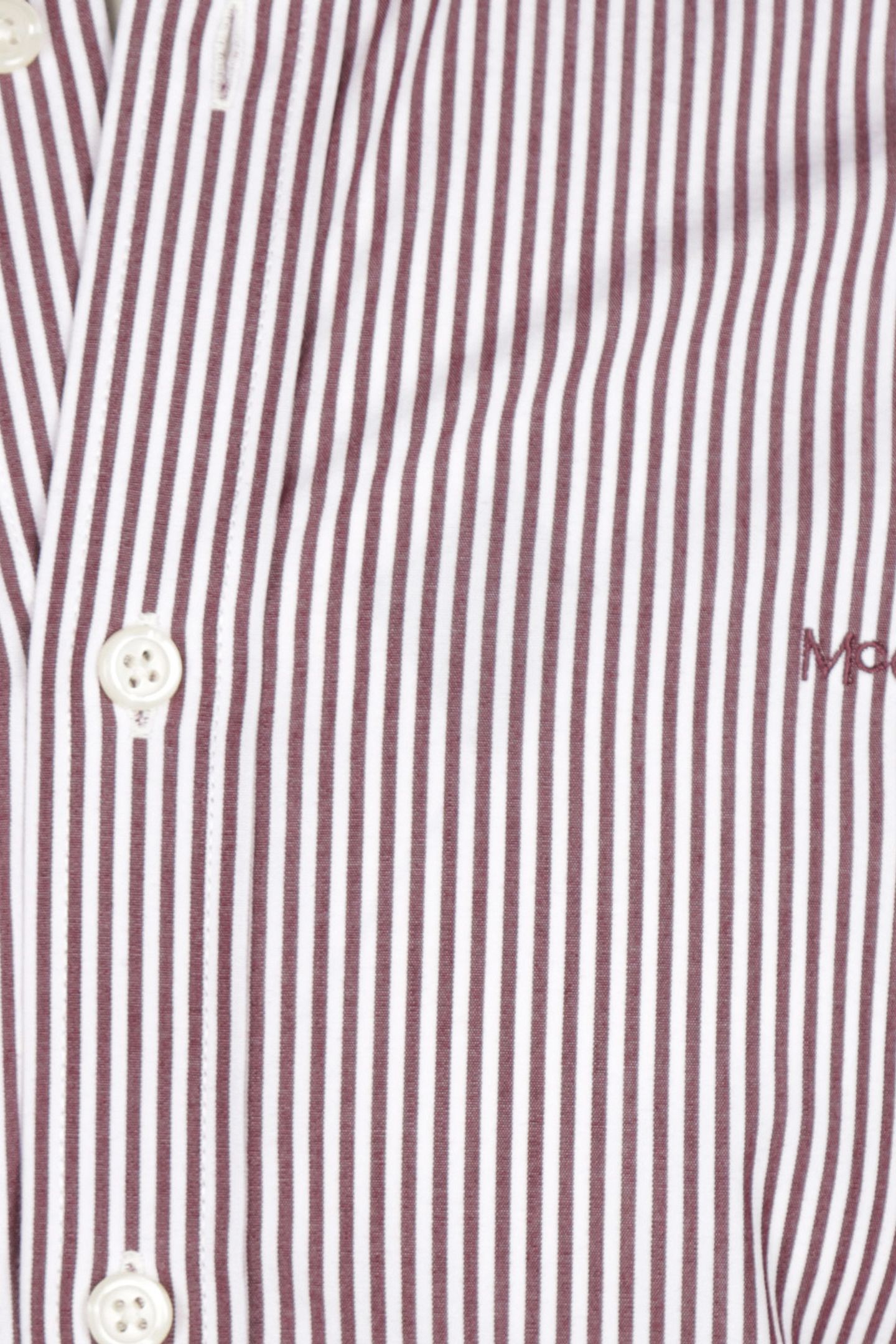 POPLIN STRIPE PEACHED SHIRT BURGUNDY 6