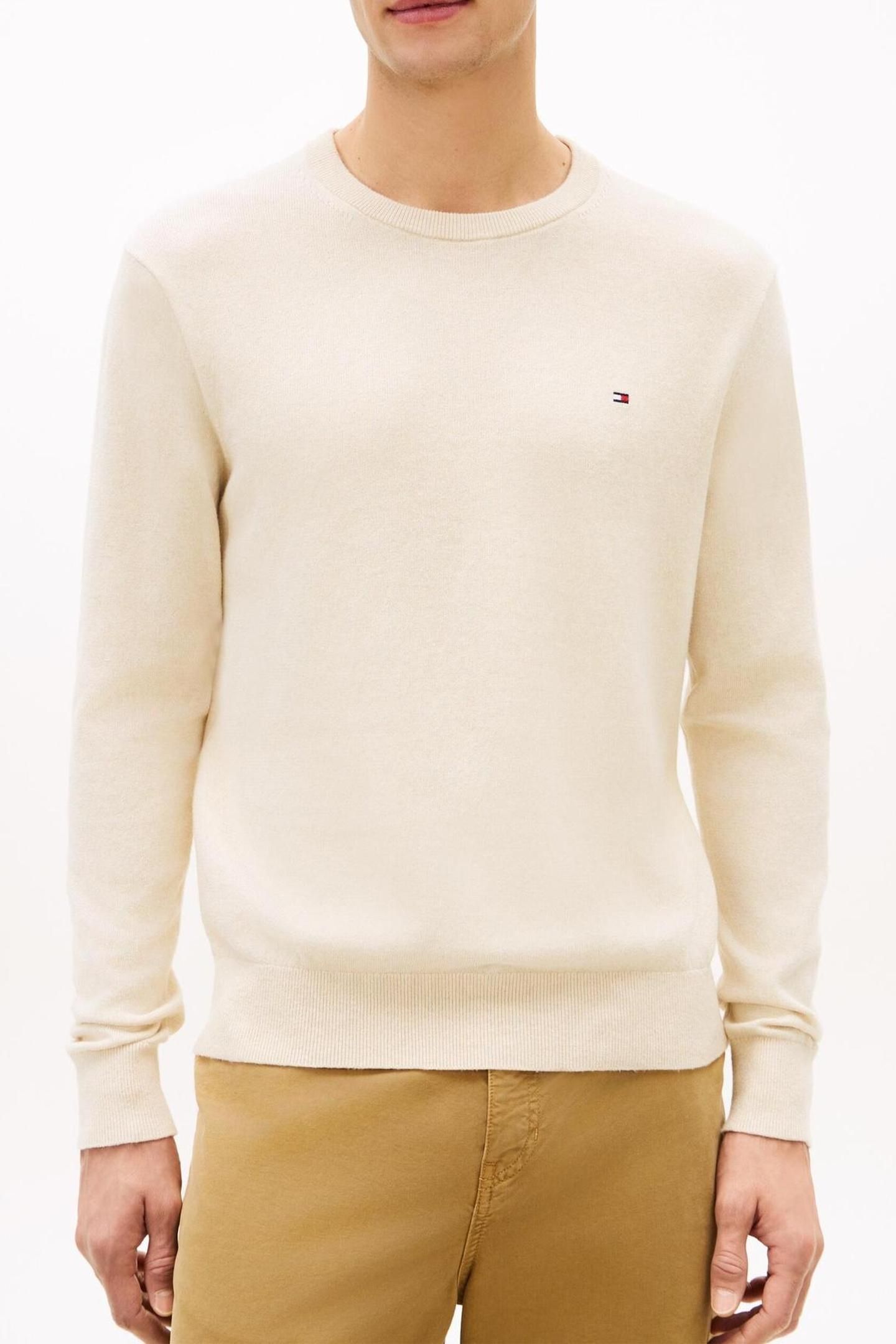 PIMA COTTON CASHMERE SWEATER HEATHERED OATMILK 4