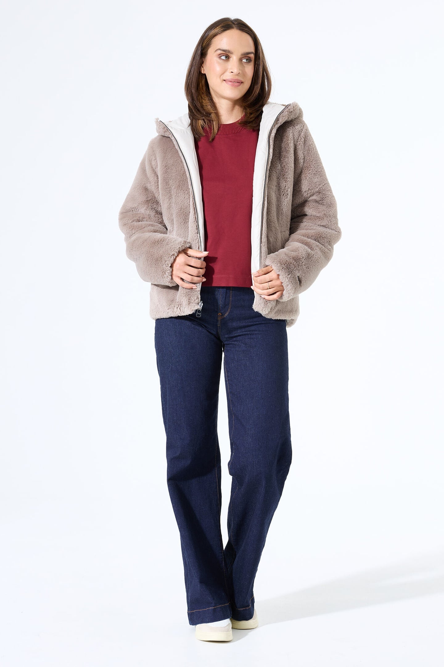 LADIES OUTDOOR JACKET TAUPE 2