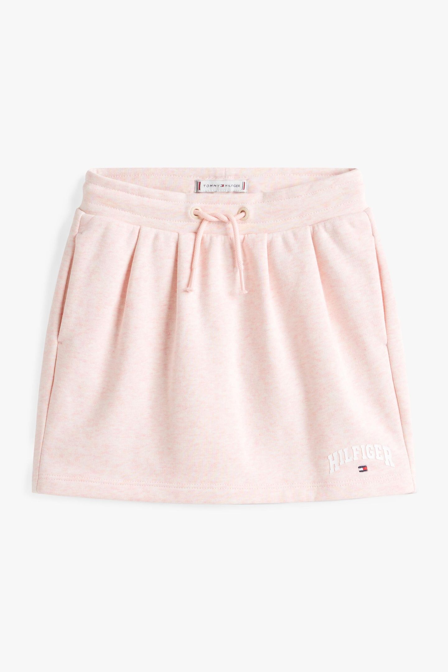 GIRLS PLEAT TERRY SKIRT CORAL ICE HEATHER 4