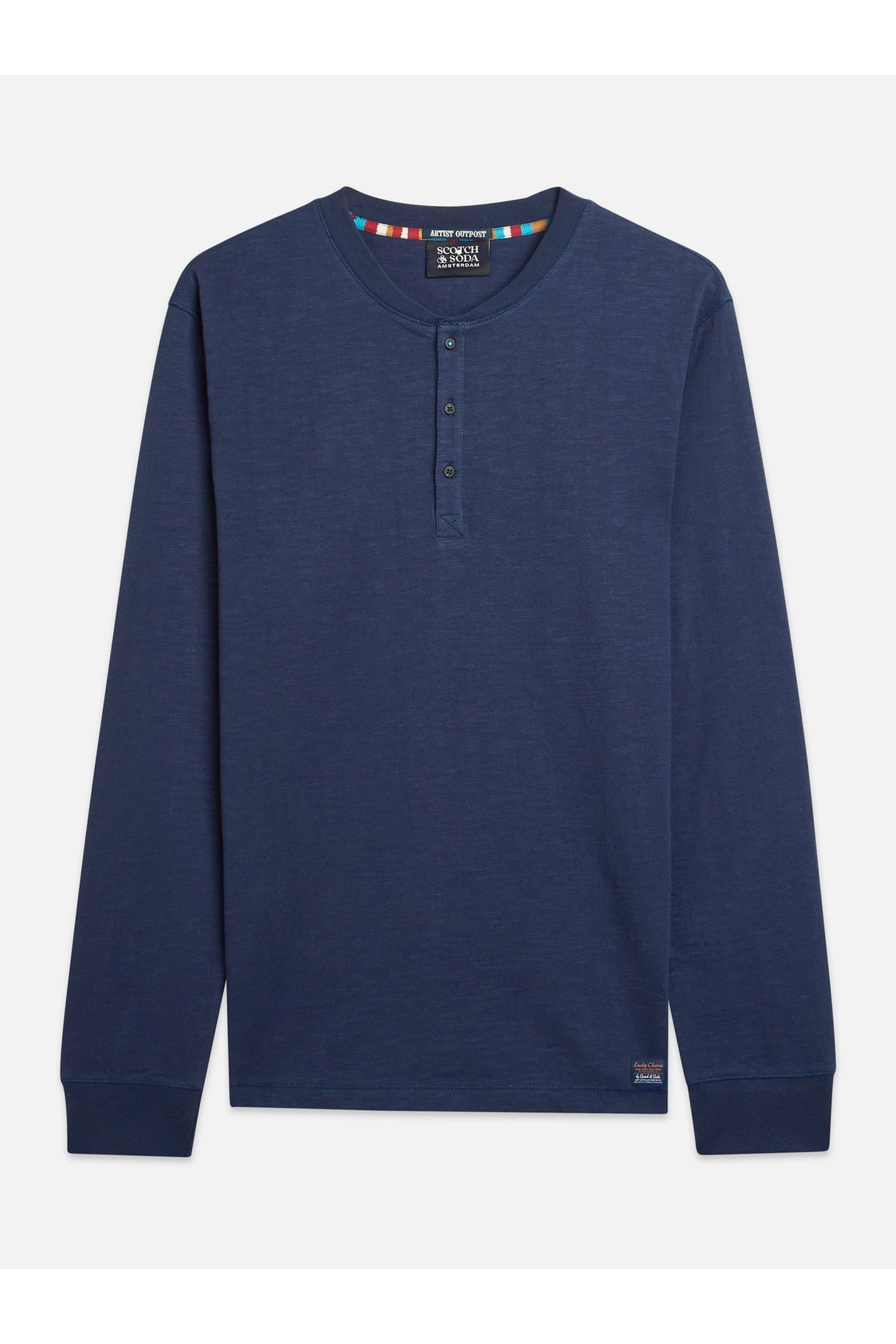 HENLEY SLUB YARN REGULARFIT LONGSLEEVED TSHIRT NAVY 1
