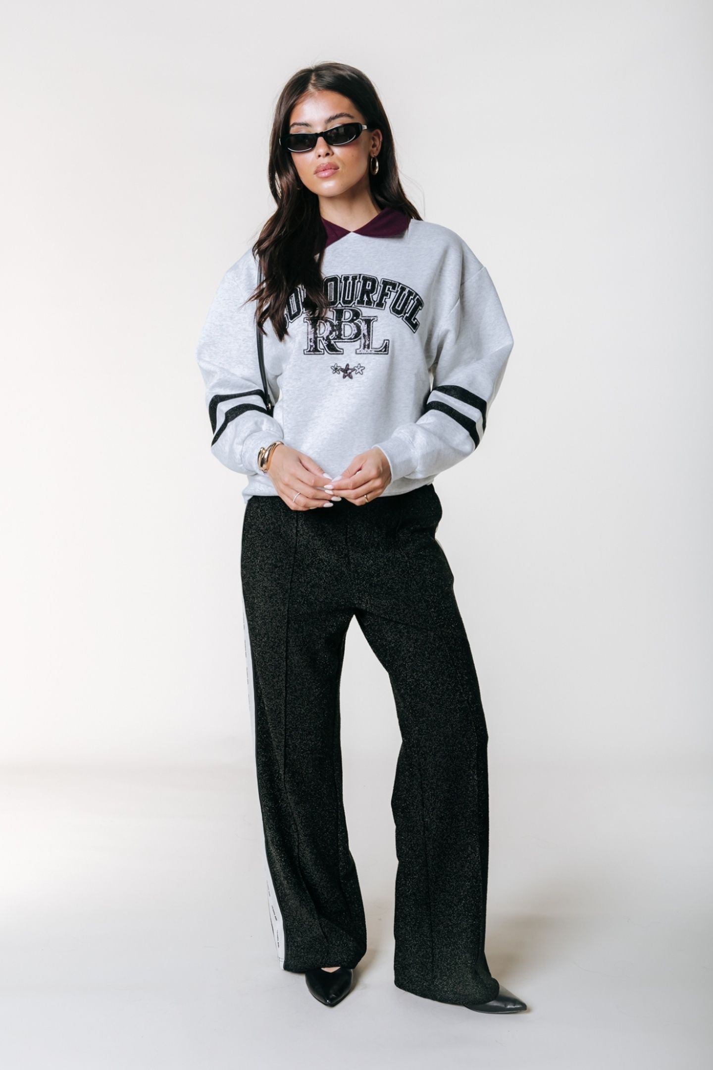 VELLA LUREX SPORT PANTS BLACK 1