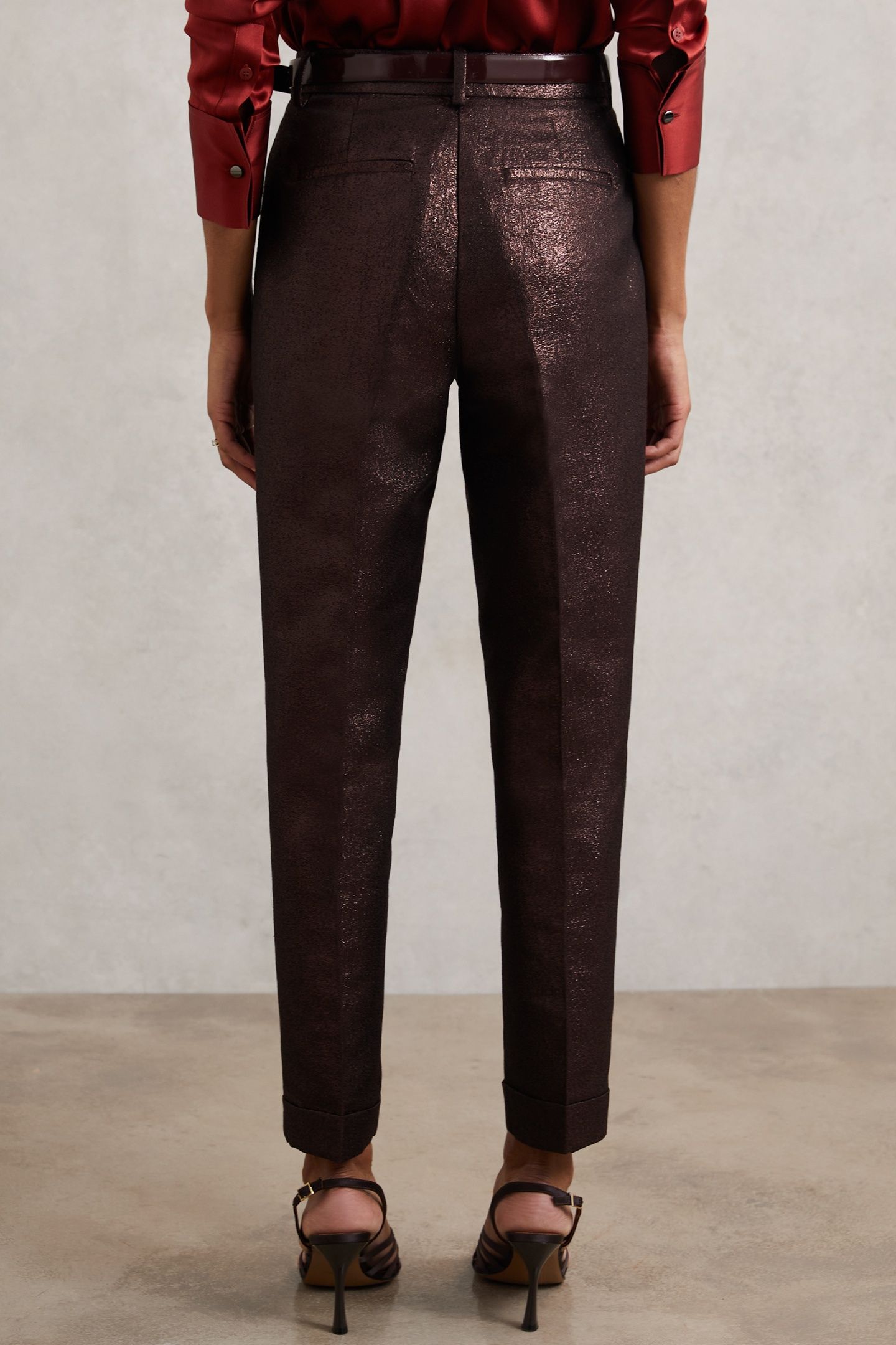 SPARKLE TAPER TROUSER BURGUNDY 4