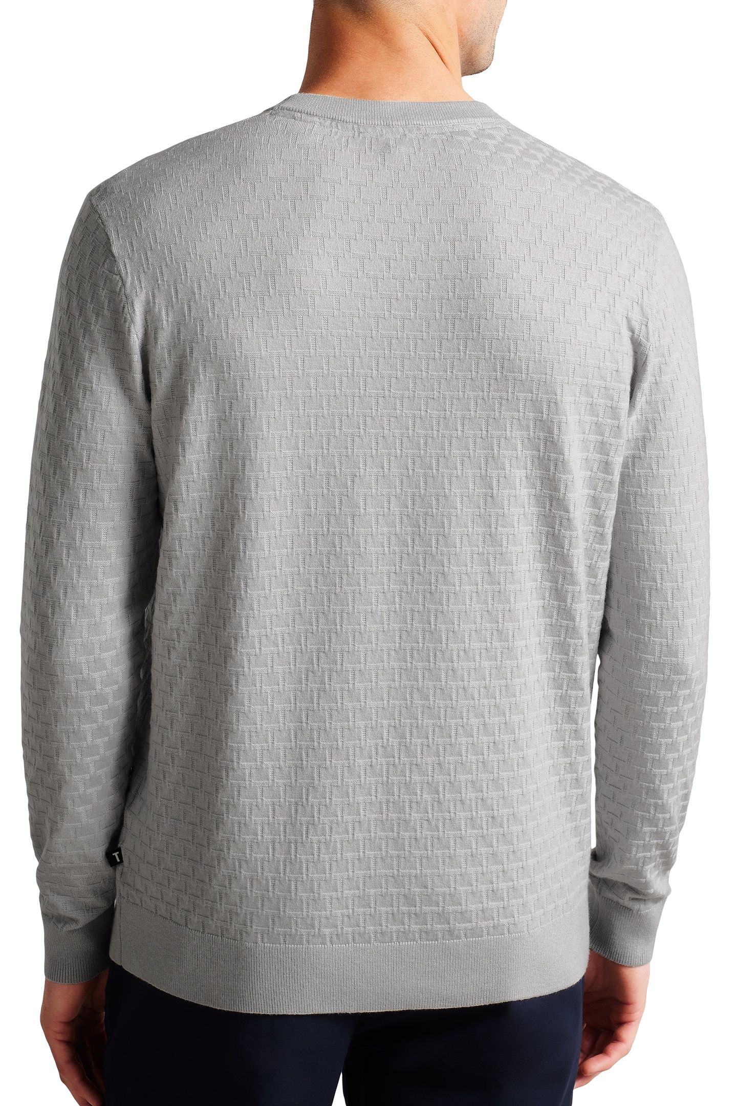 DARTELL LS REGULAR T STITCHED CREW NECK GREY 2