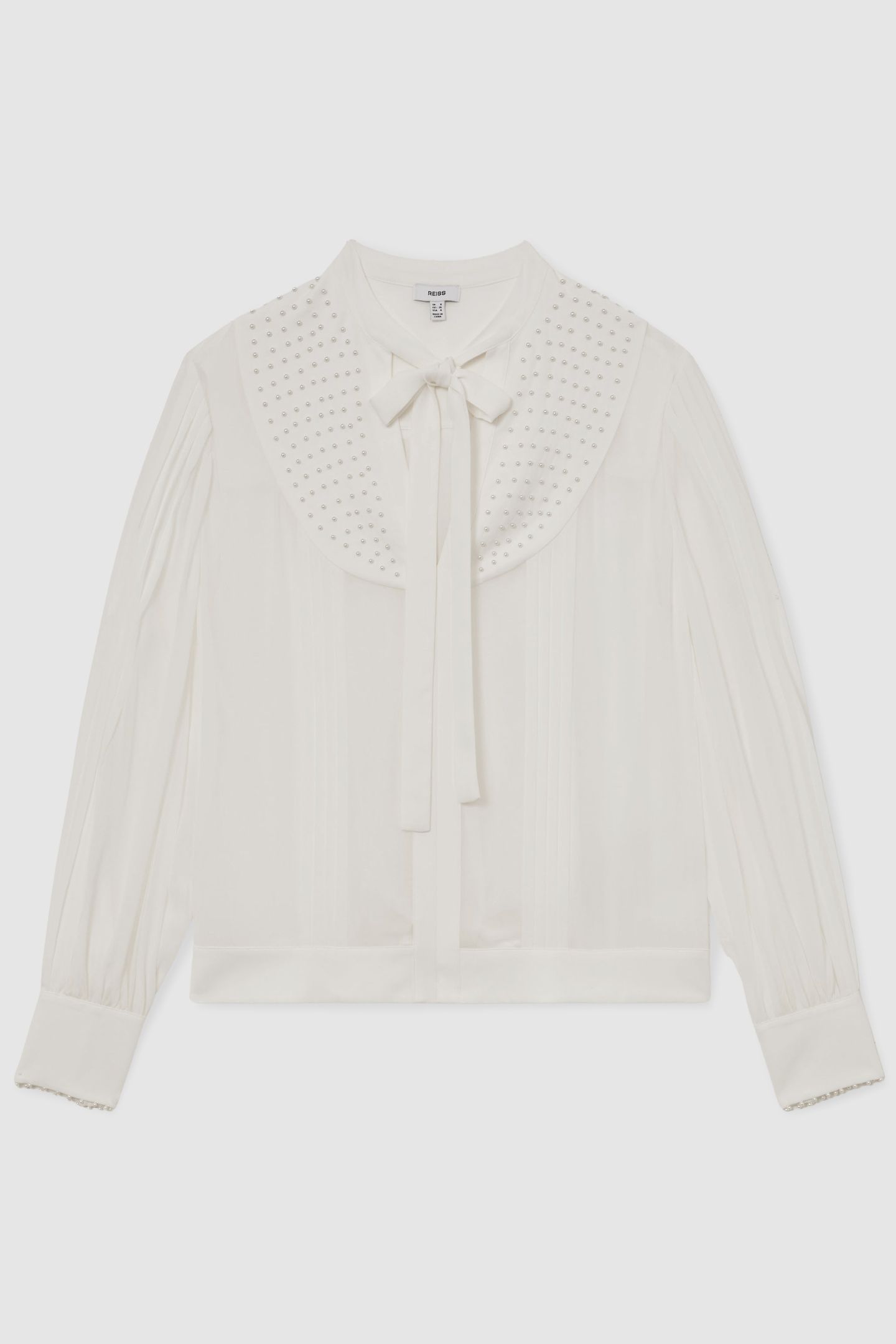 TIE NECK BLOUSE IVORY 4