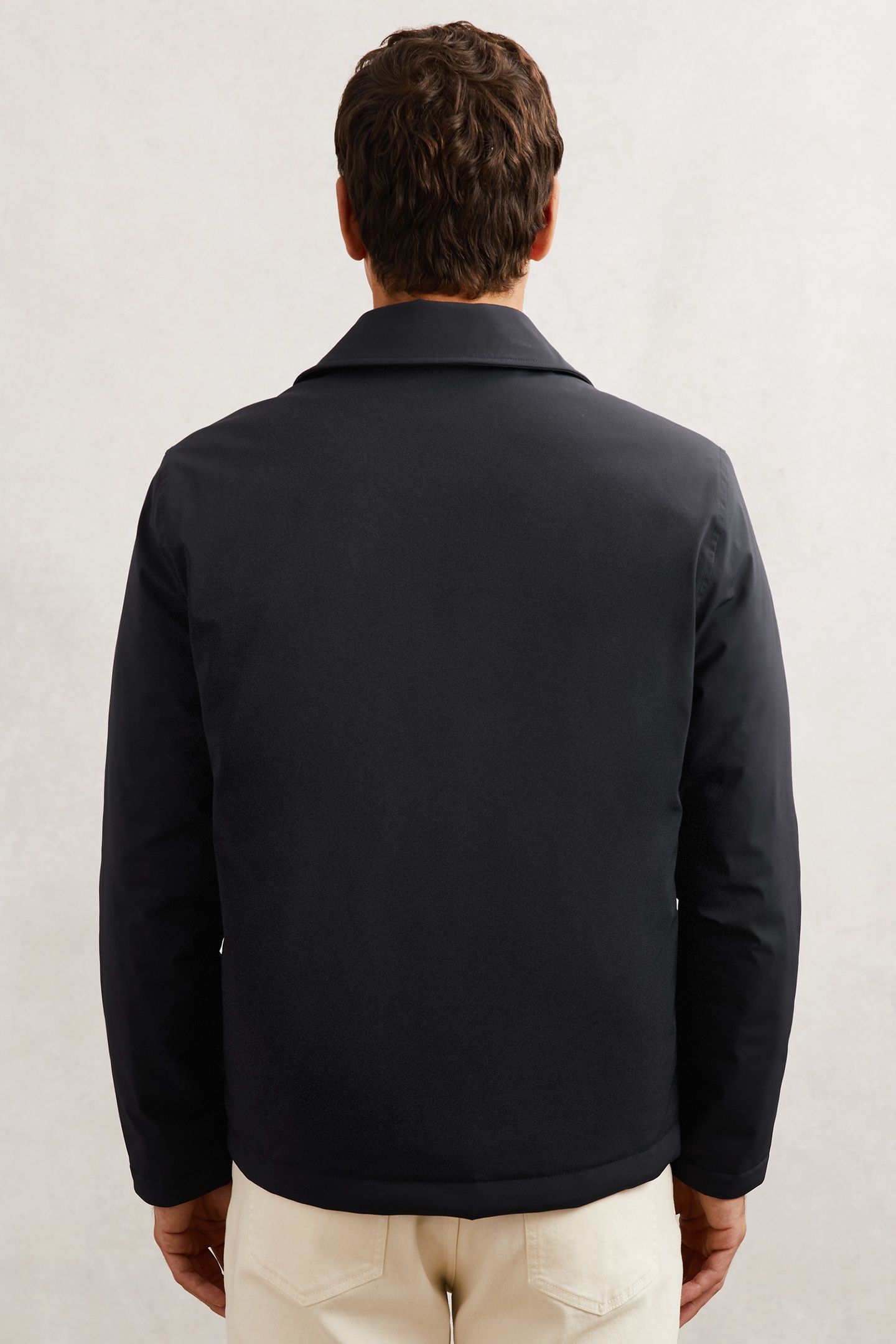 LS NYLON PATCH POCKET OVERSHIRT NAVY 2