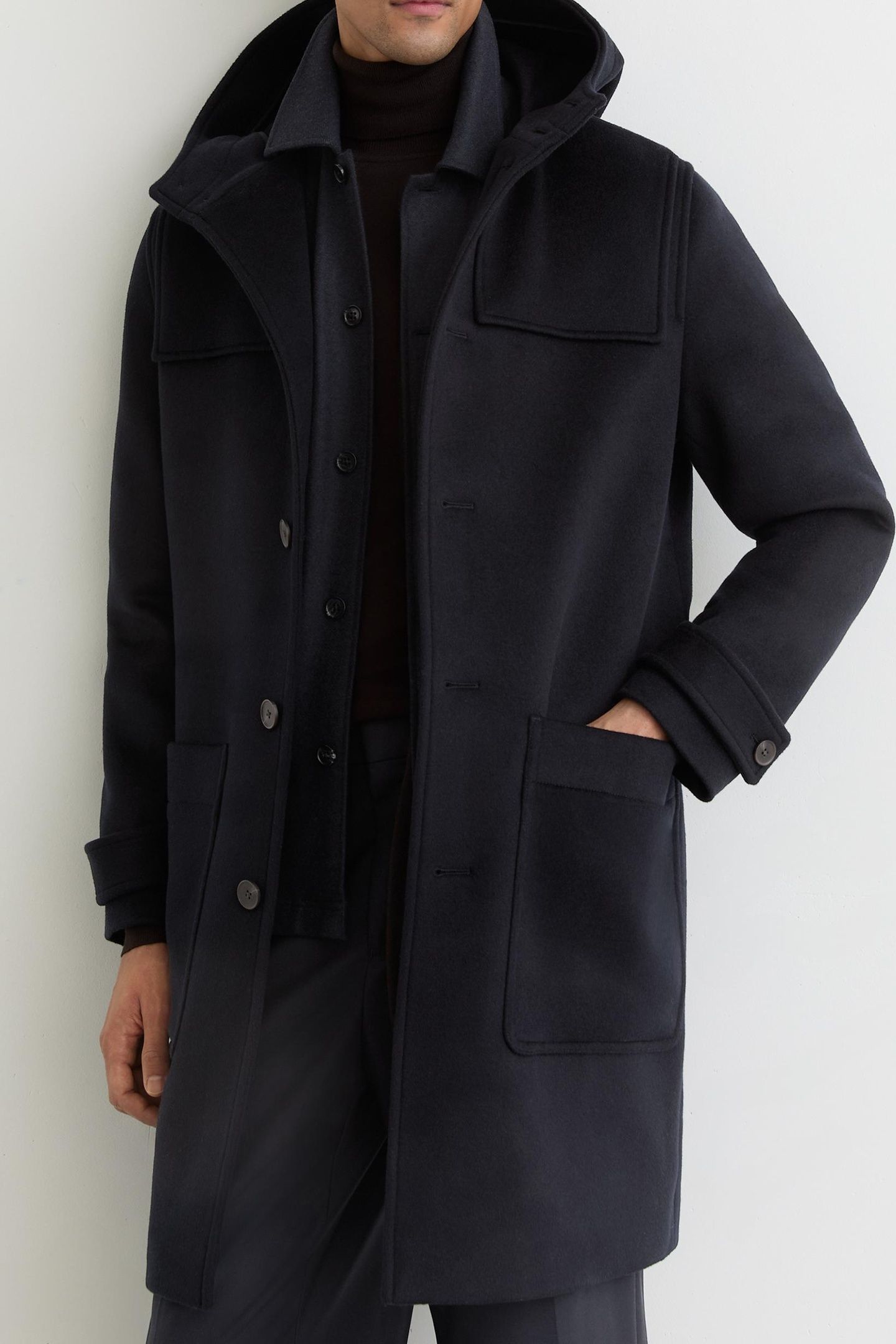 LS HOODED DUFFLE COAT NAVY 1