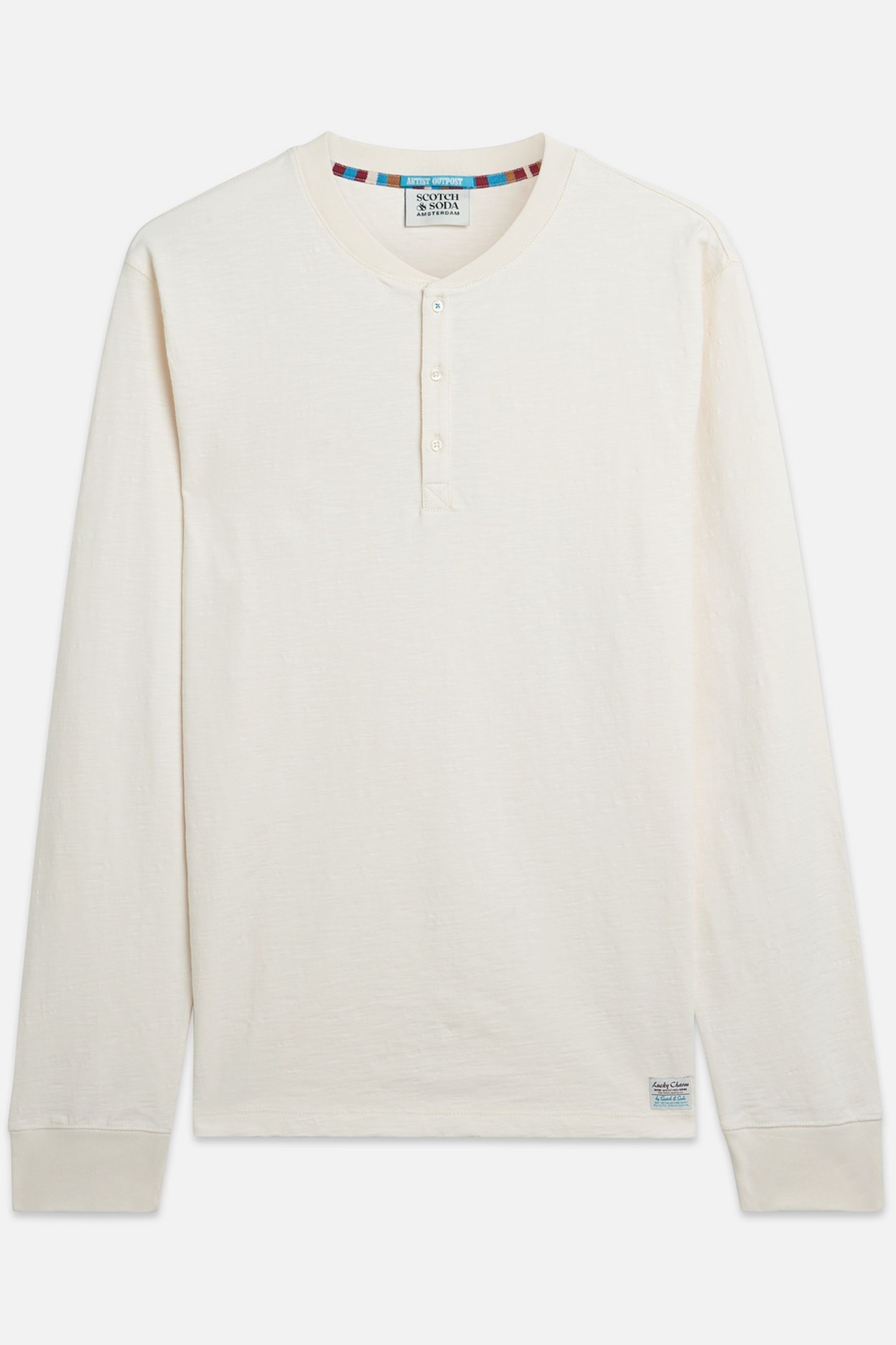 HENLEY SLUB YARN REGULARFIT LONGSLEEVED TSHIRT LIGHT BEIGE 4