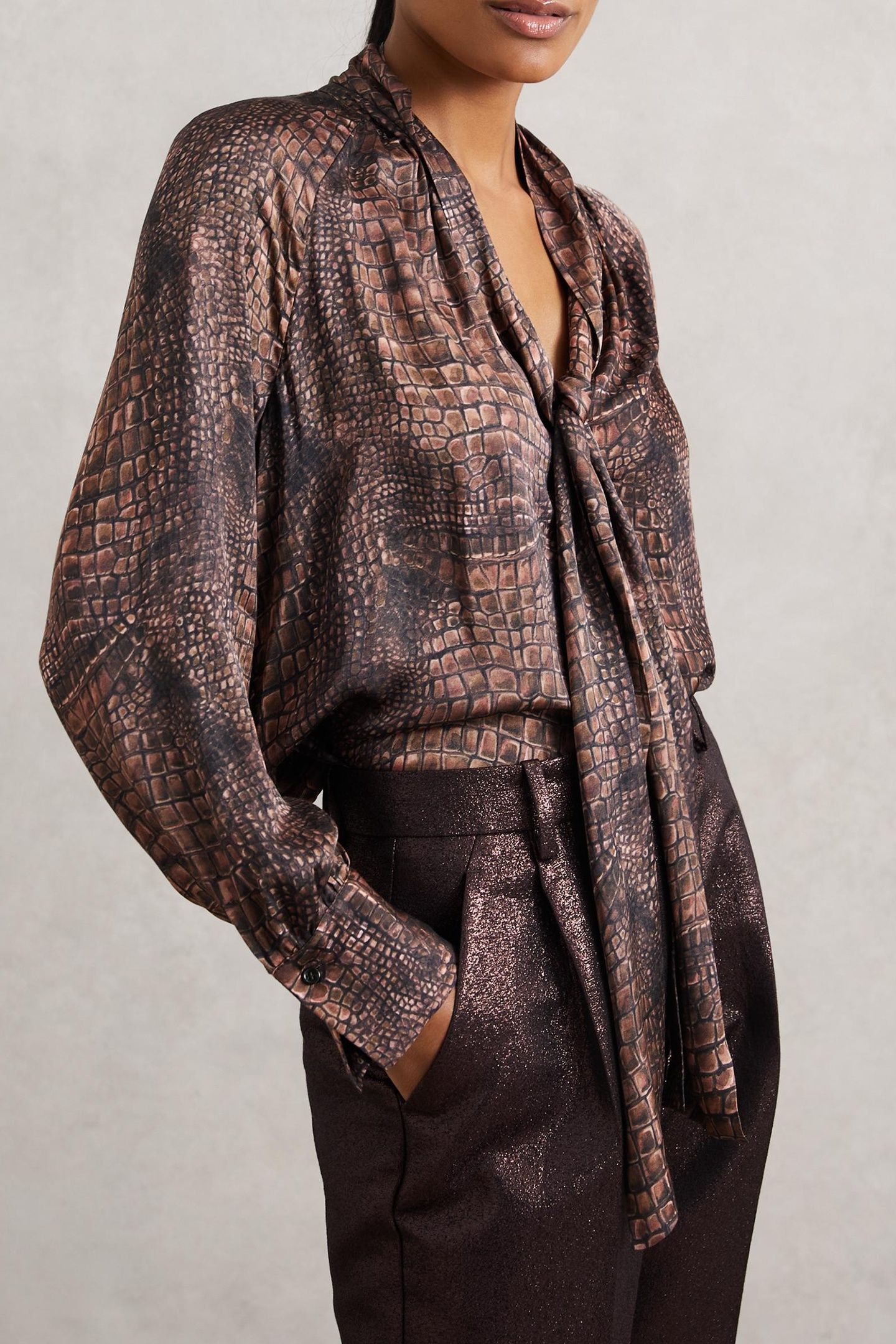 ANIMAL PRINT TOP BROWN 5