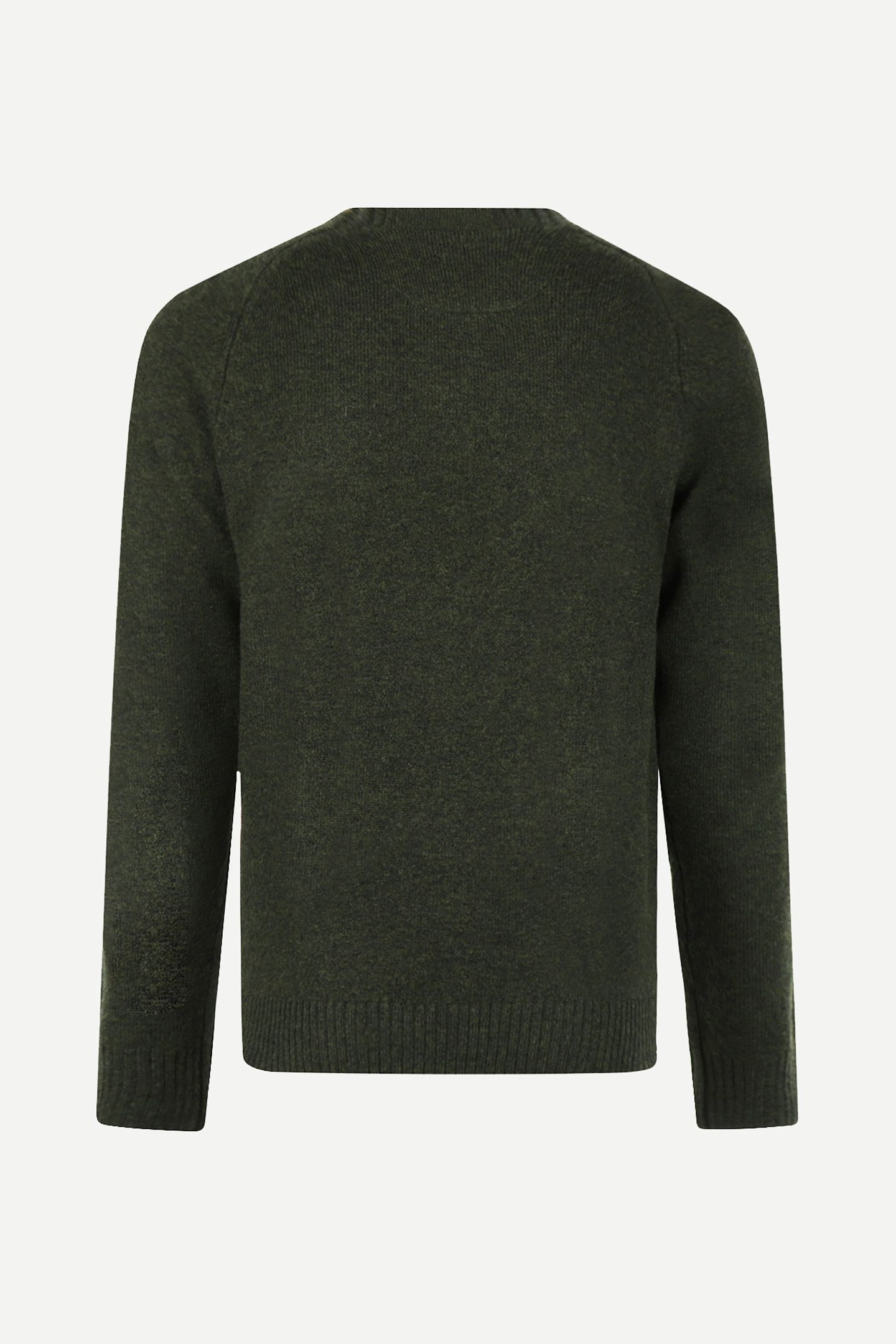 LAMBSWOOL CREW NECK SWEATER DARK OLIVE 3