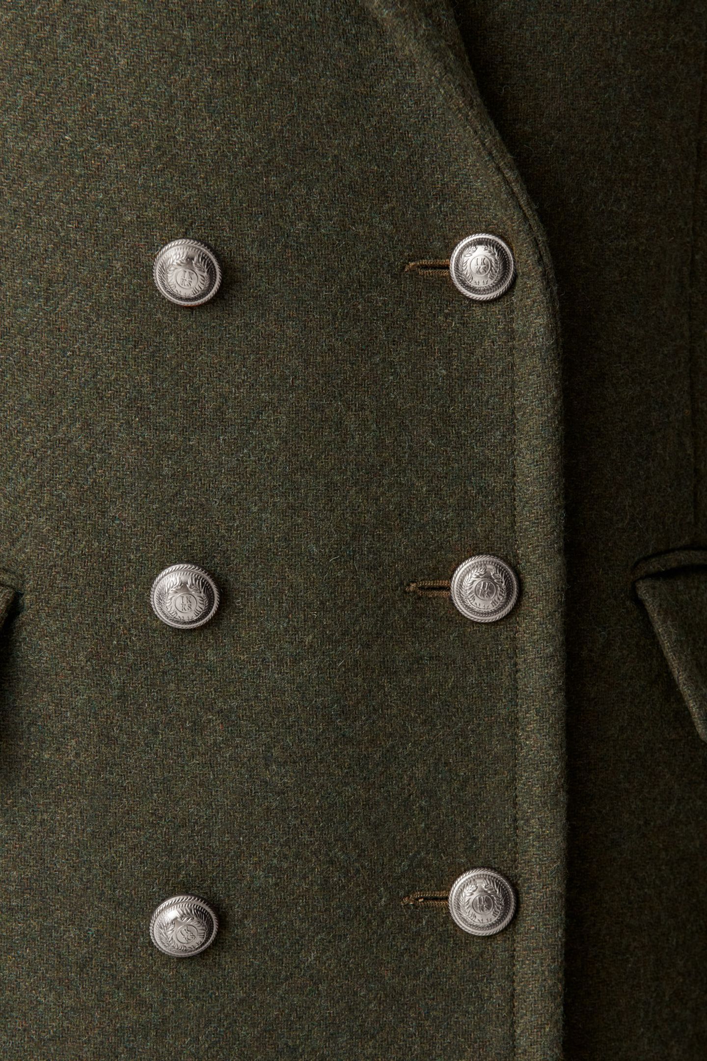KHAKI LONG PEA COAT WITH ENGRAVED BUTTONS 8