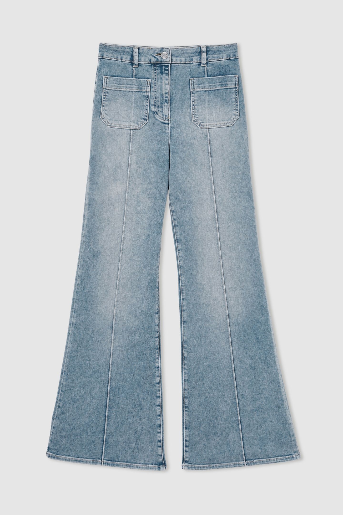 FLARE PATCH POCKET JEAN LIGHT BLUE 4