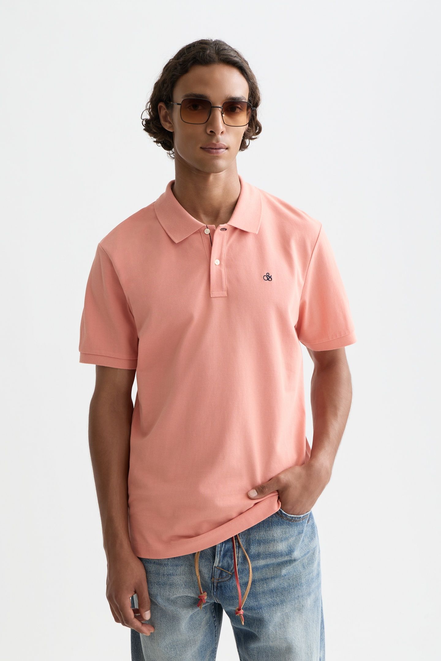 SEASONAL CORE PIQUE CHEST LOGO POLO DARK PINK 1