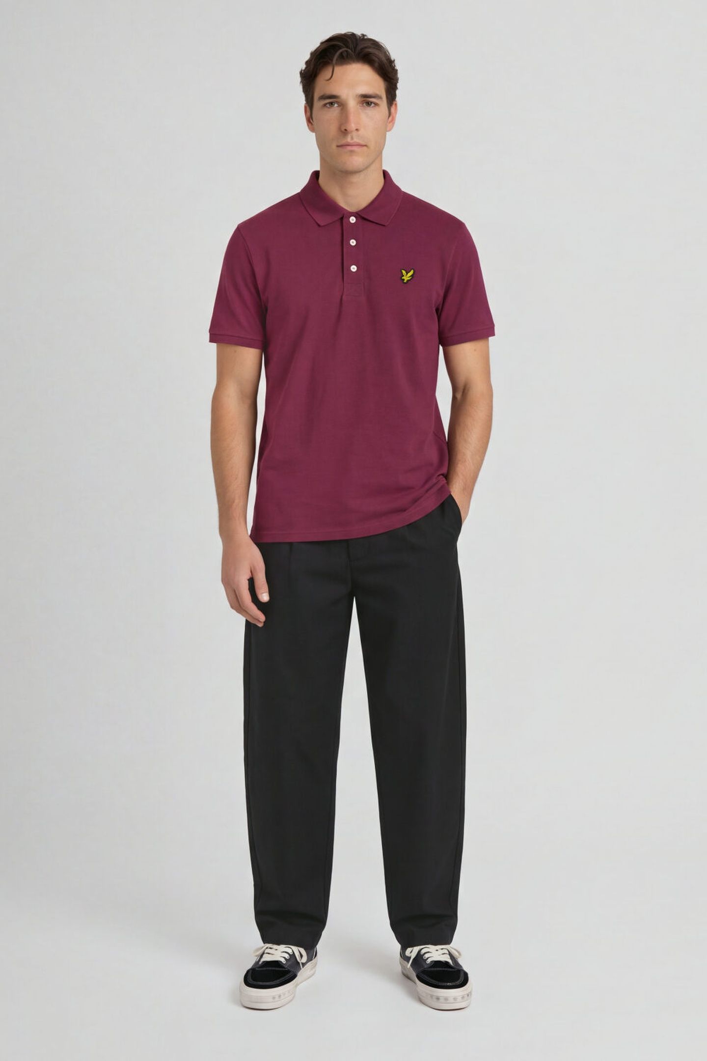 PLAIN POLO SHIRT RICH BURGUNDY 3
