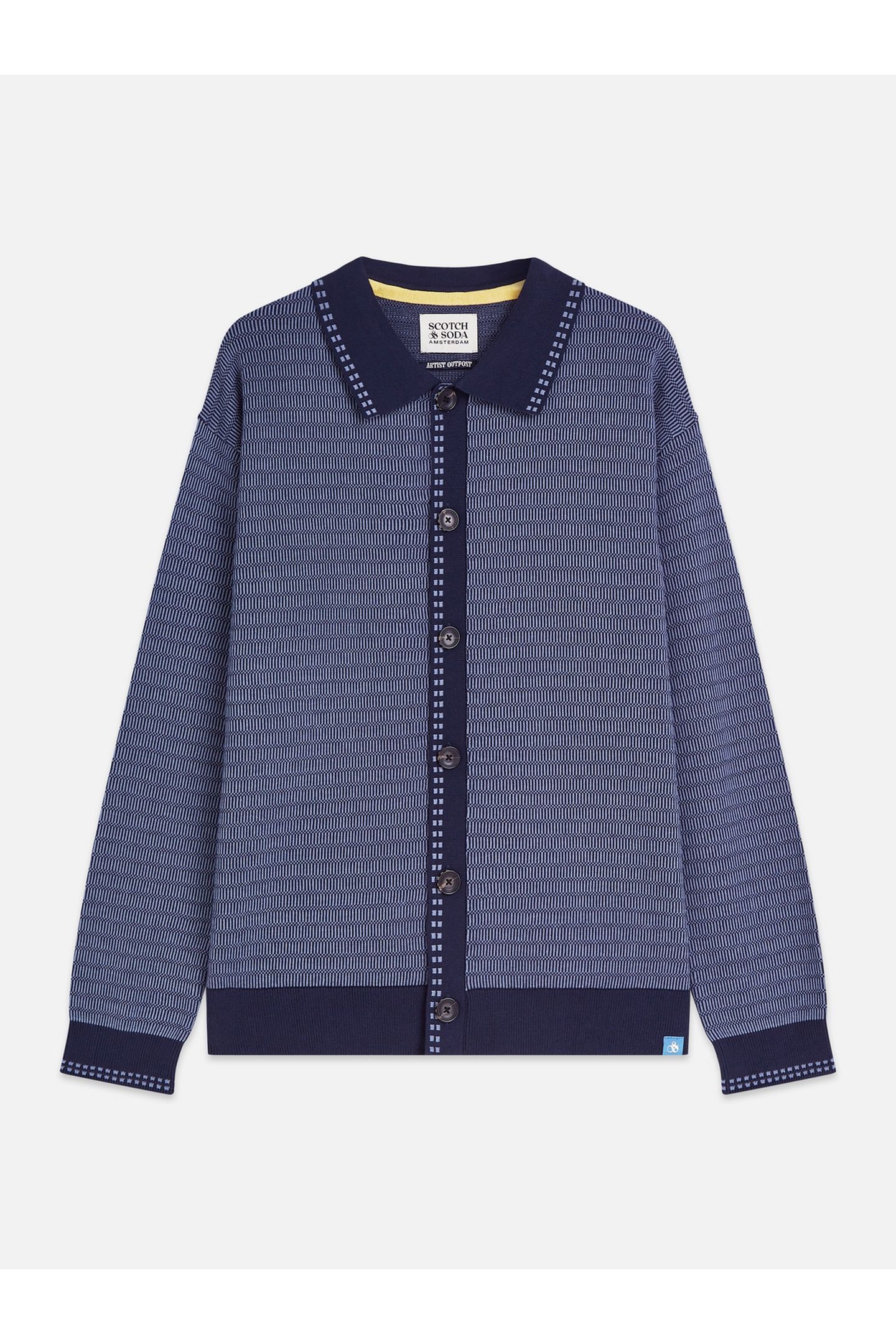 POLO DROPPED SHOULDER CARDIGAN NAVY 1