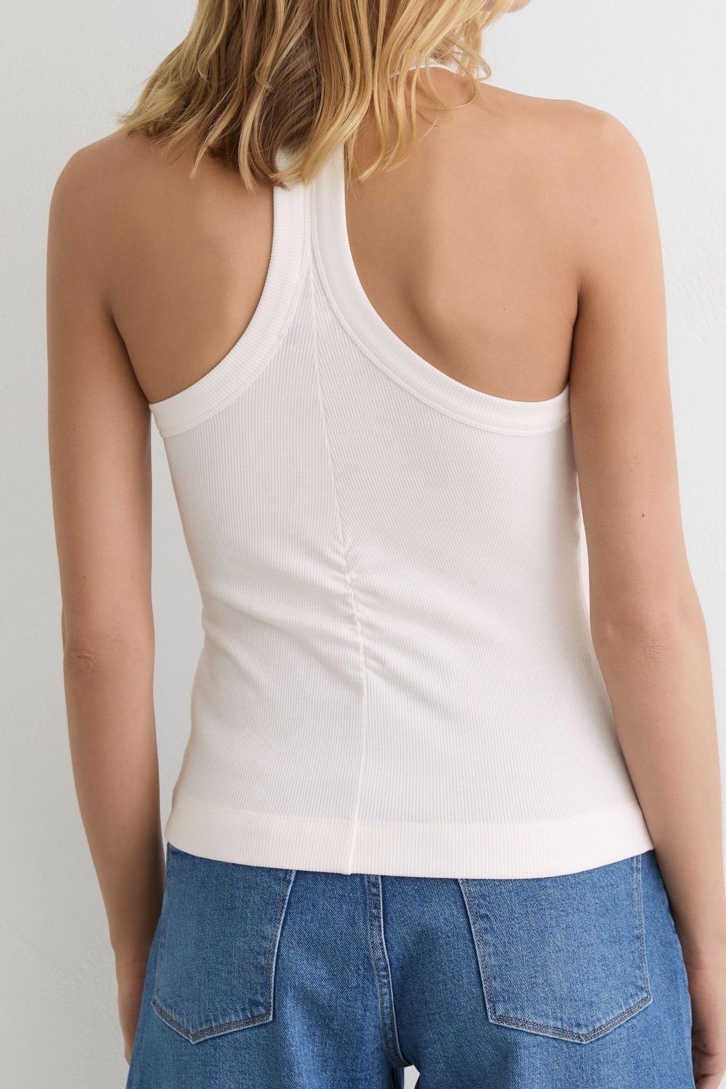 RIB RACERBACK VEST WHITE 2