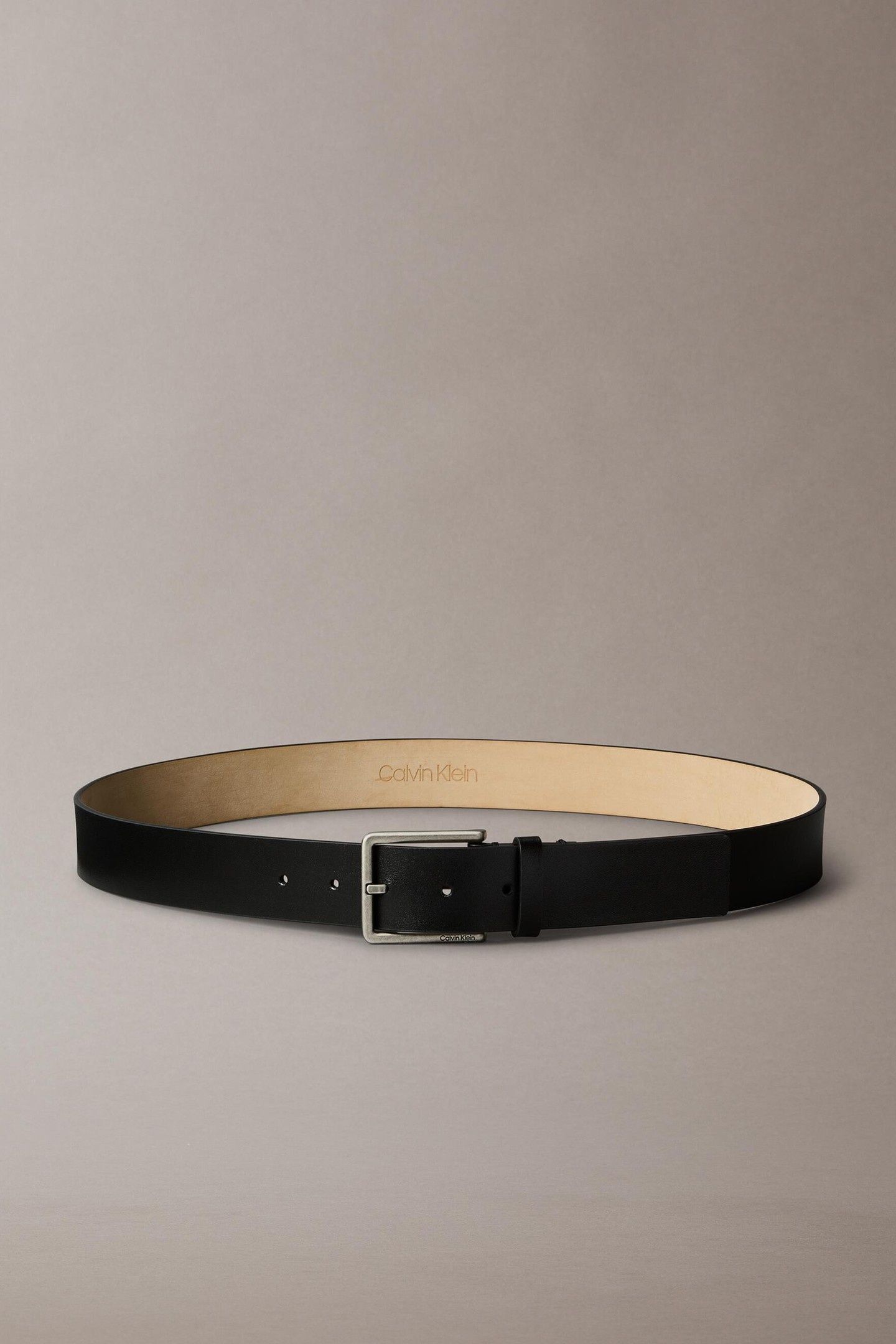 WARMTH BUCKLE SMOOTH BELT BLACK/ANTIQUE SILVER 2