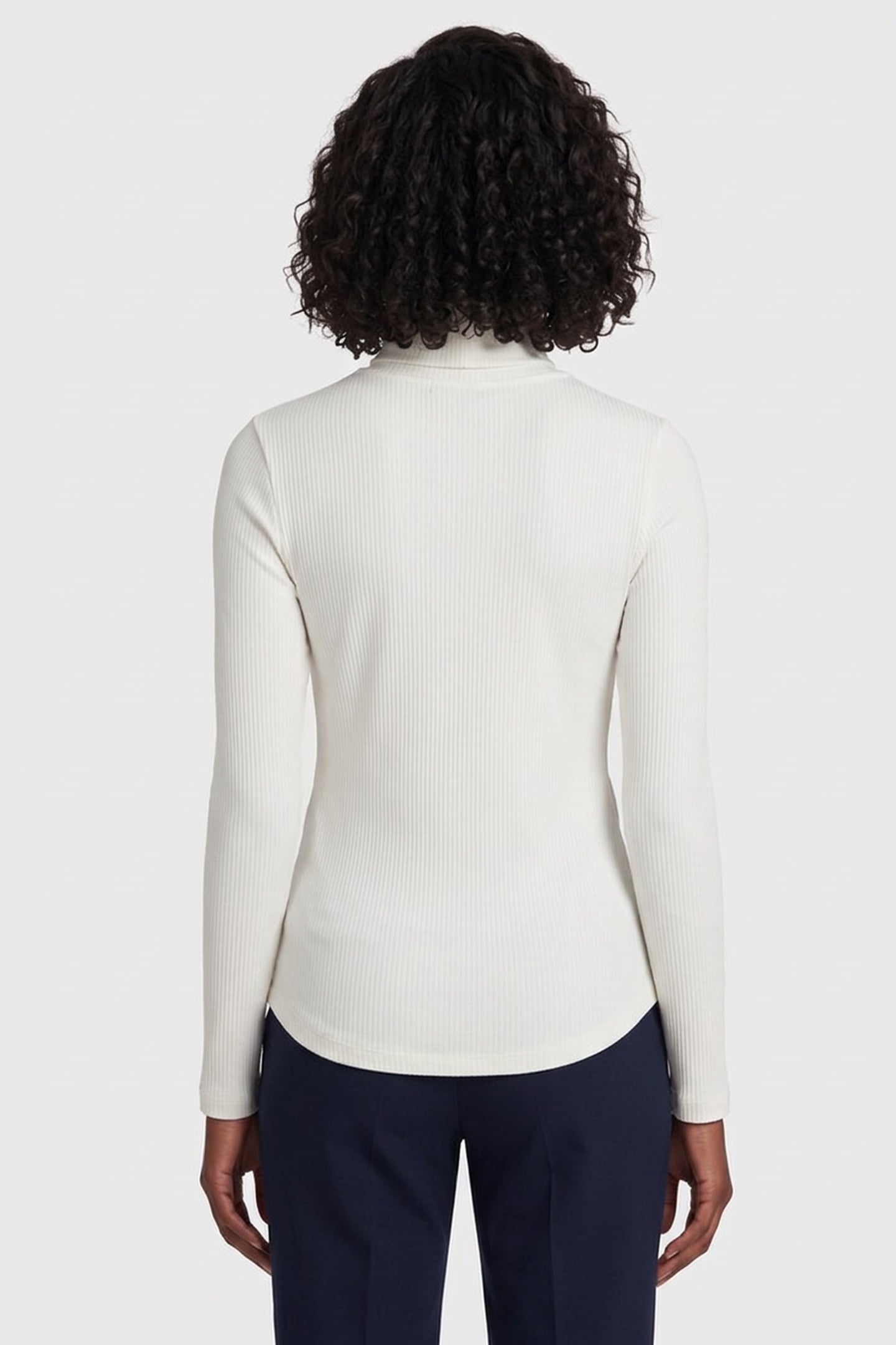 SLIM 5X2 RIB ROLL-NECK ECRU 2