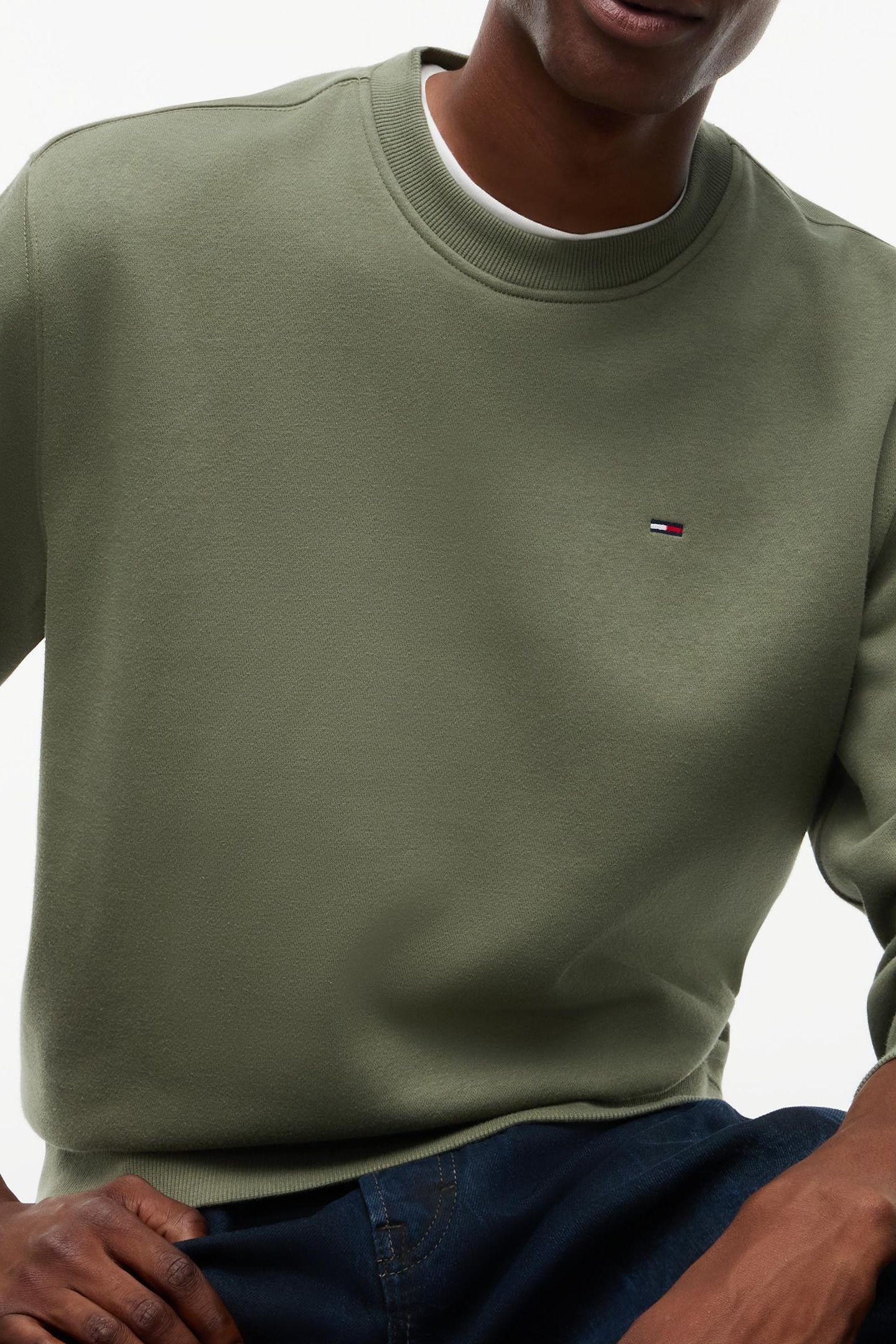 REGULAR SMALL FLAG CREW NECK SWEATSHIRT GREEN 5