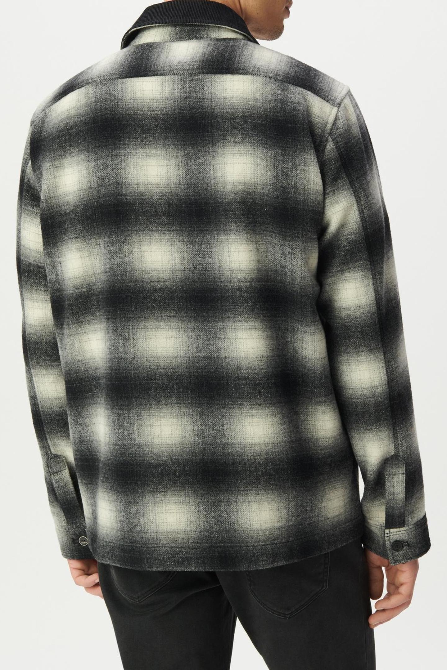 ANTHRACITE CHECK OVERSHIRT WITH VELVET COLLAR 2