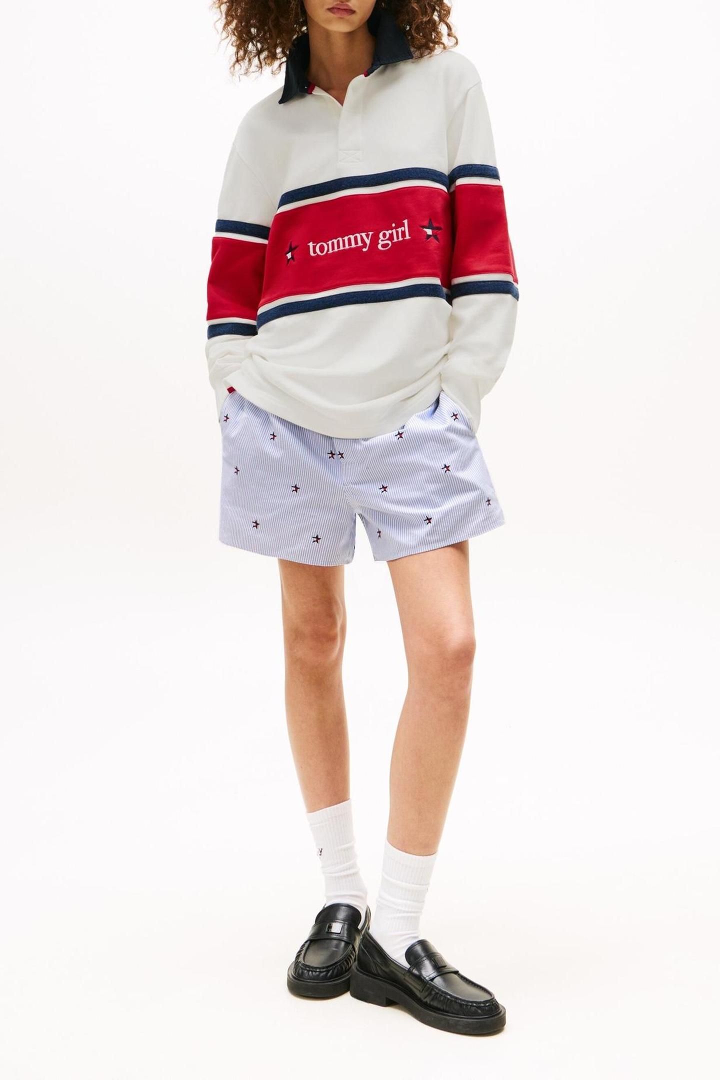 UNISEX TOMMY GIRL RUGBY POLO ECRU 2