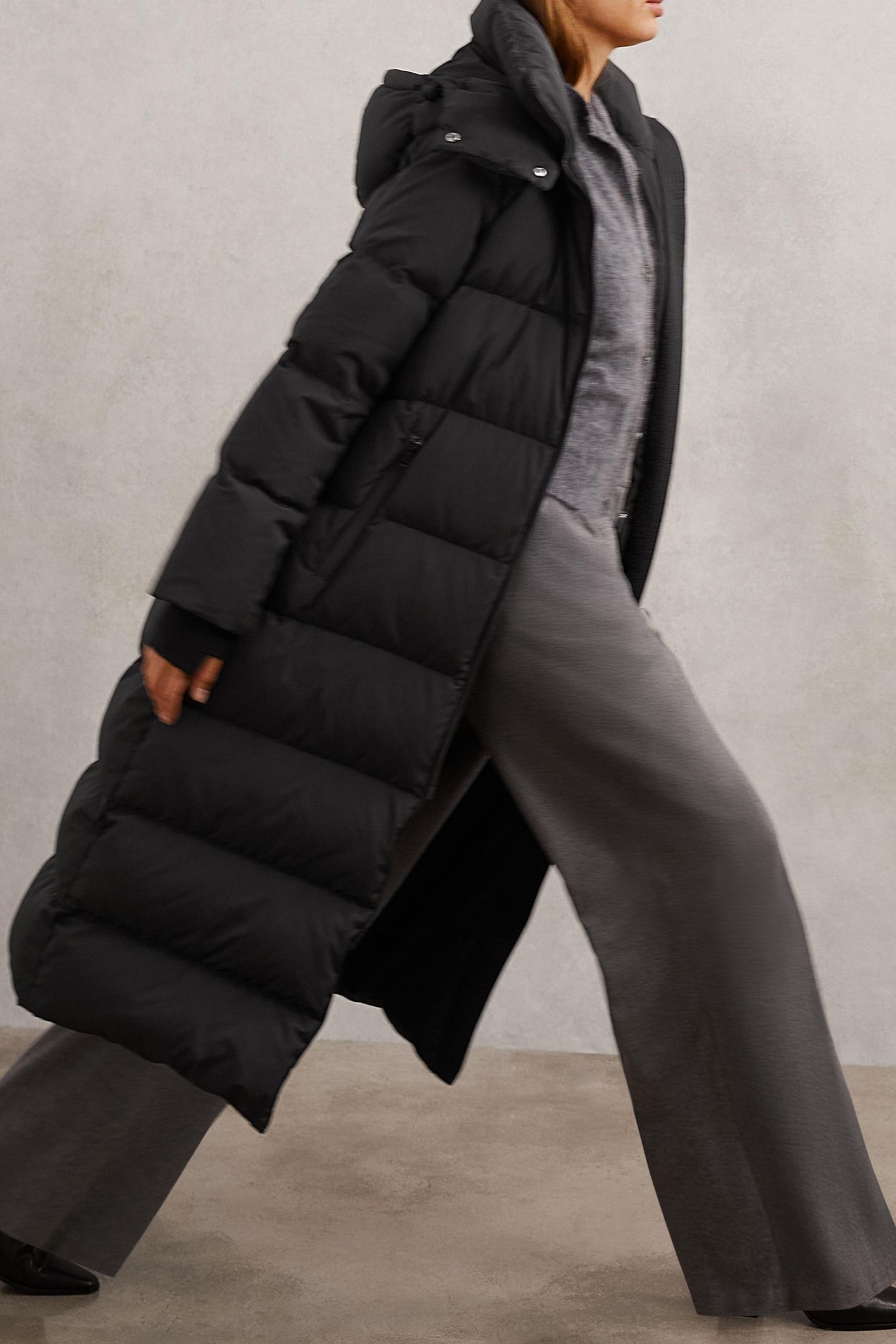 LONGLINE PUFFER COAT BLACK 3