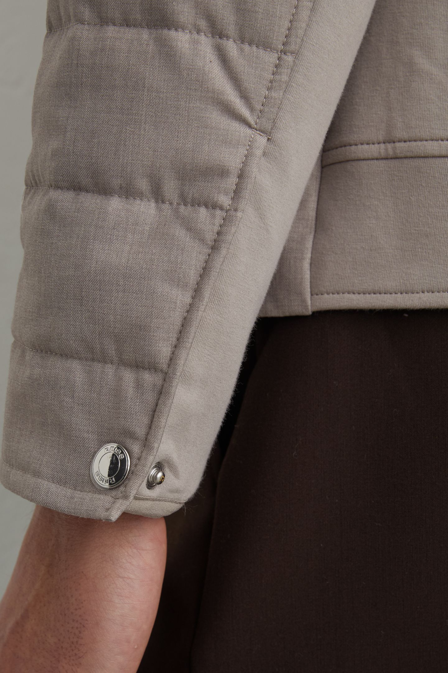 LS PRESS STUD HYBRID JACKET MINK BROWN 6