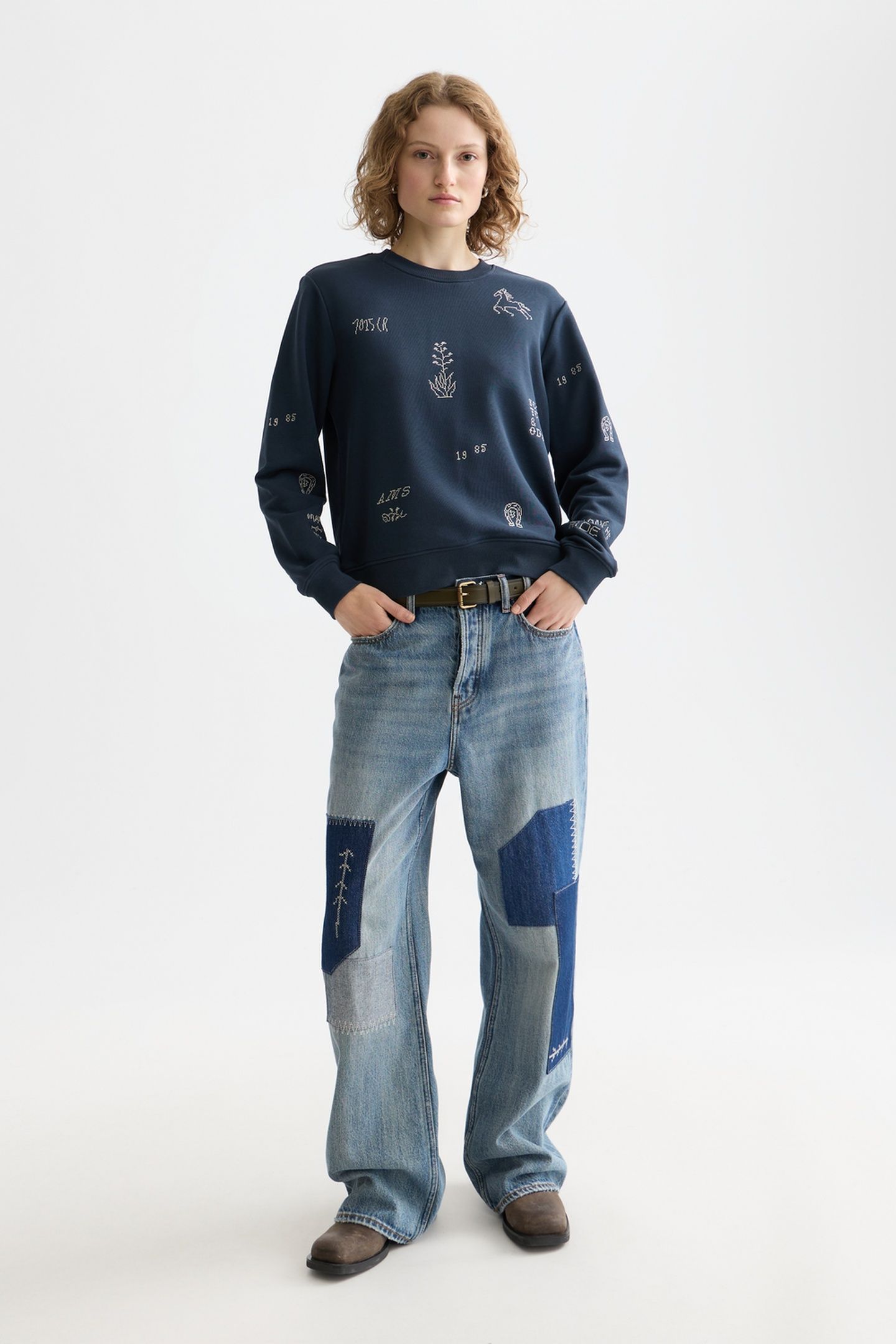 EMBROIDERED REGULAR FIT SWEATSHIRT CARBON 3