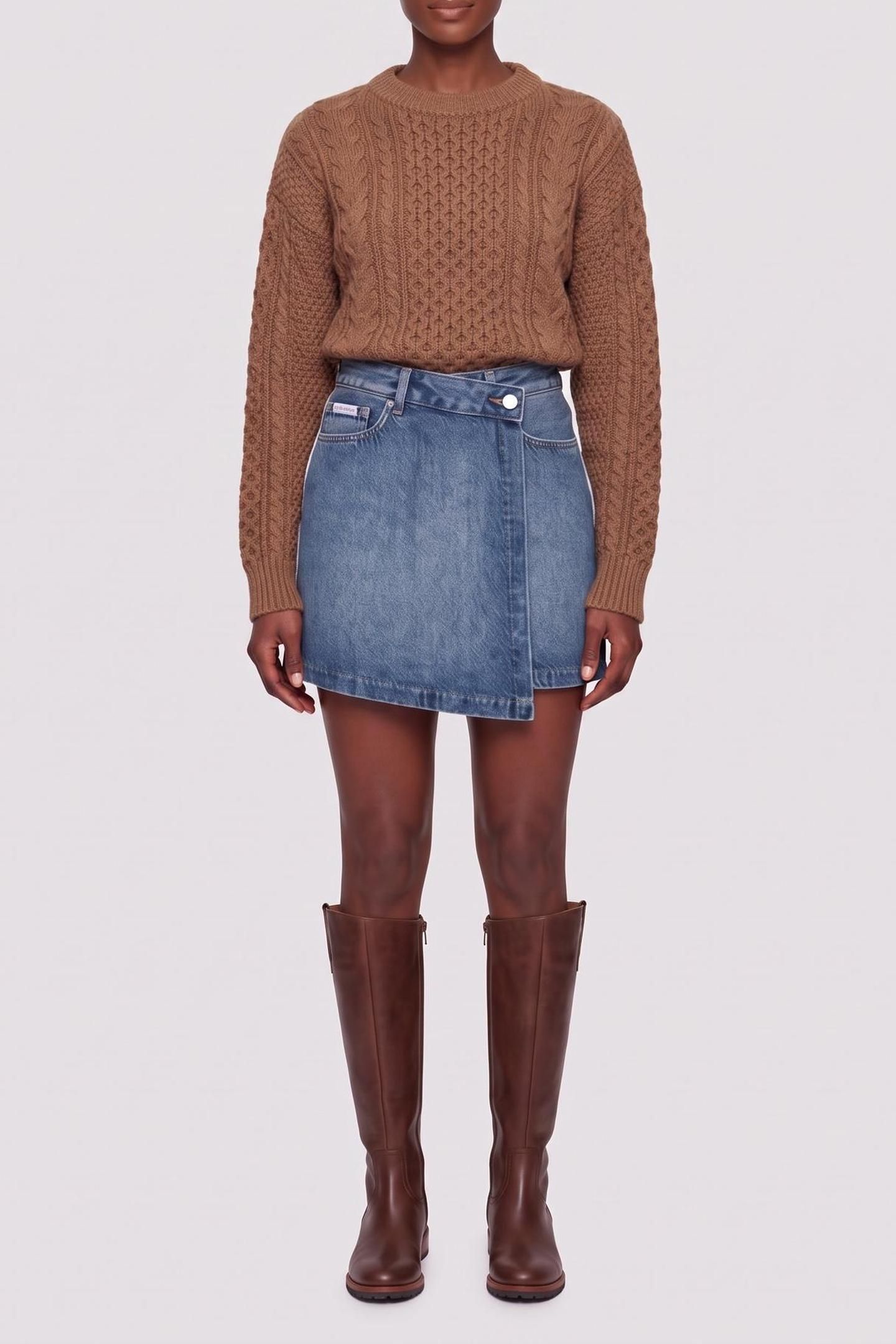 DENIM MINI WRAP SKIRT COLD SPRINGS 1
