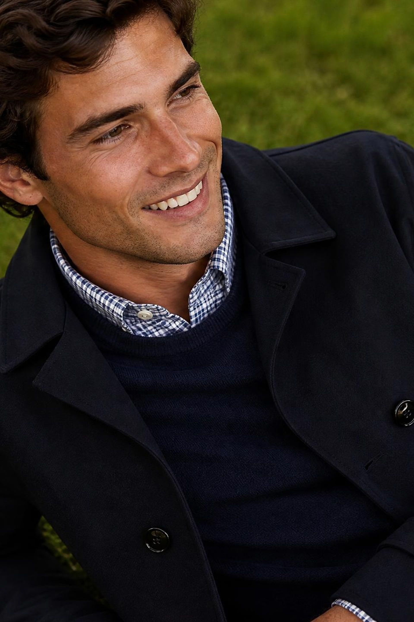 STRETCH OXFORD CHECK SHIRT NAVY 6