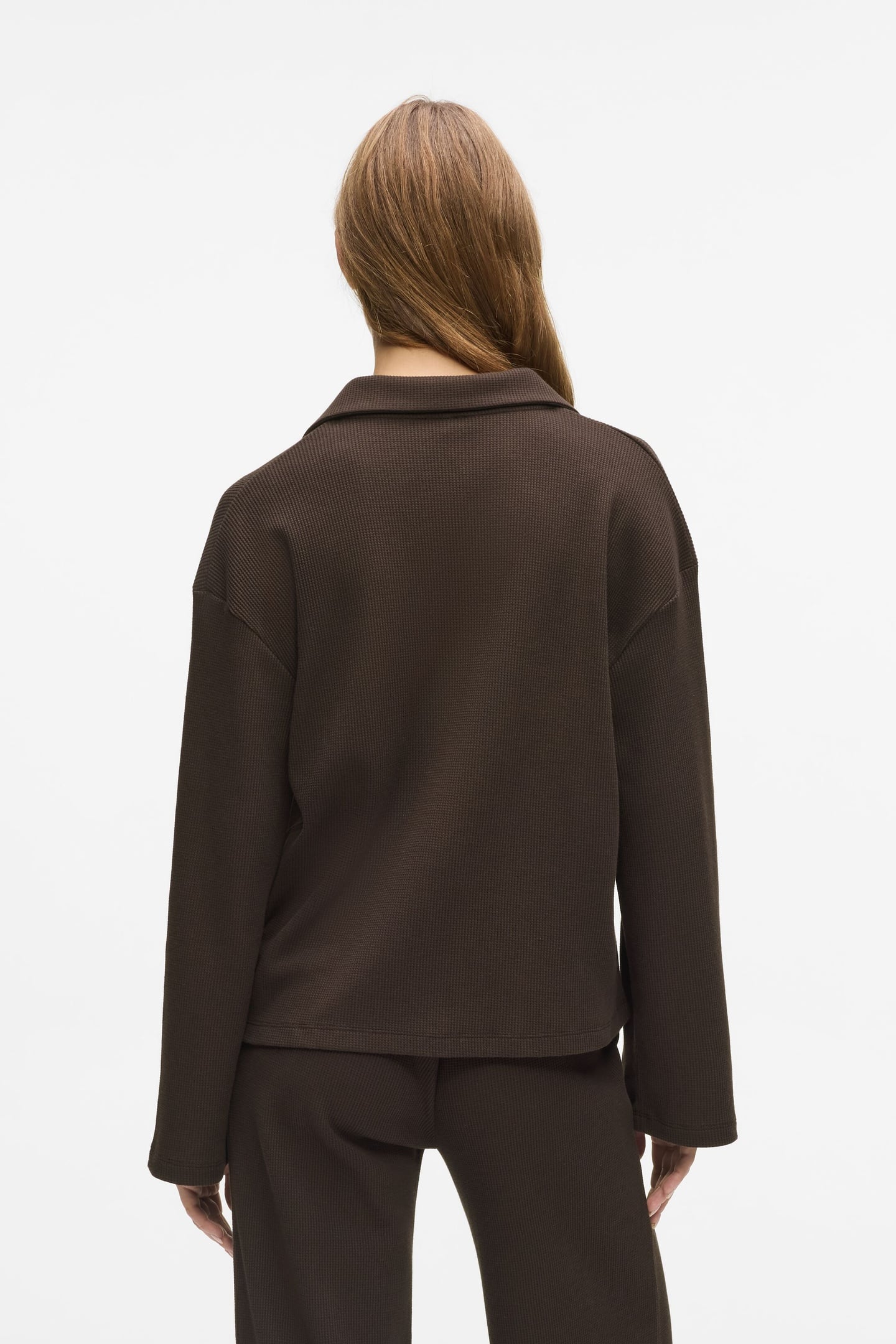 HOTEL KARL WAFFLE LS POLO TOP BLACK COFFEE 3