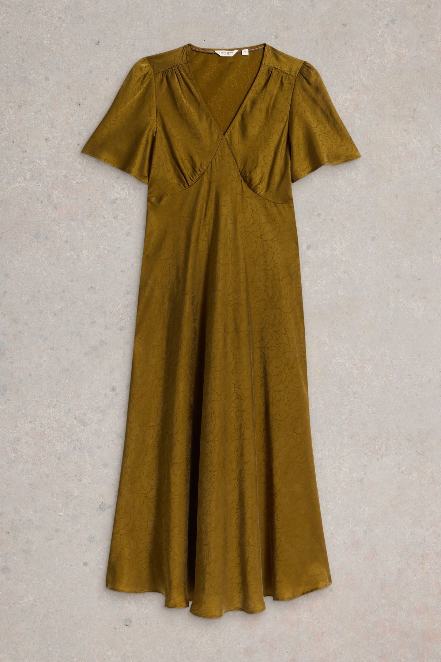 DARCY BIAS CUT DRESS KHAKI GRN 3
