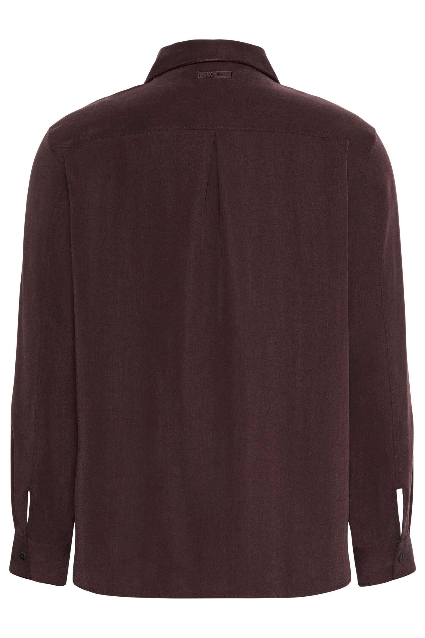 LS GLOSSY CAMP COLLAR SHIRT MOCHA BROWN 2