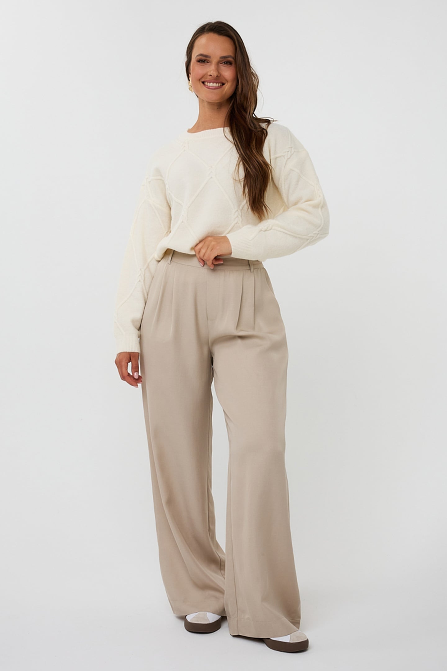 SWEATER CABLE SQUARE OFF WHITE 1