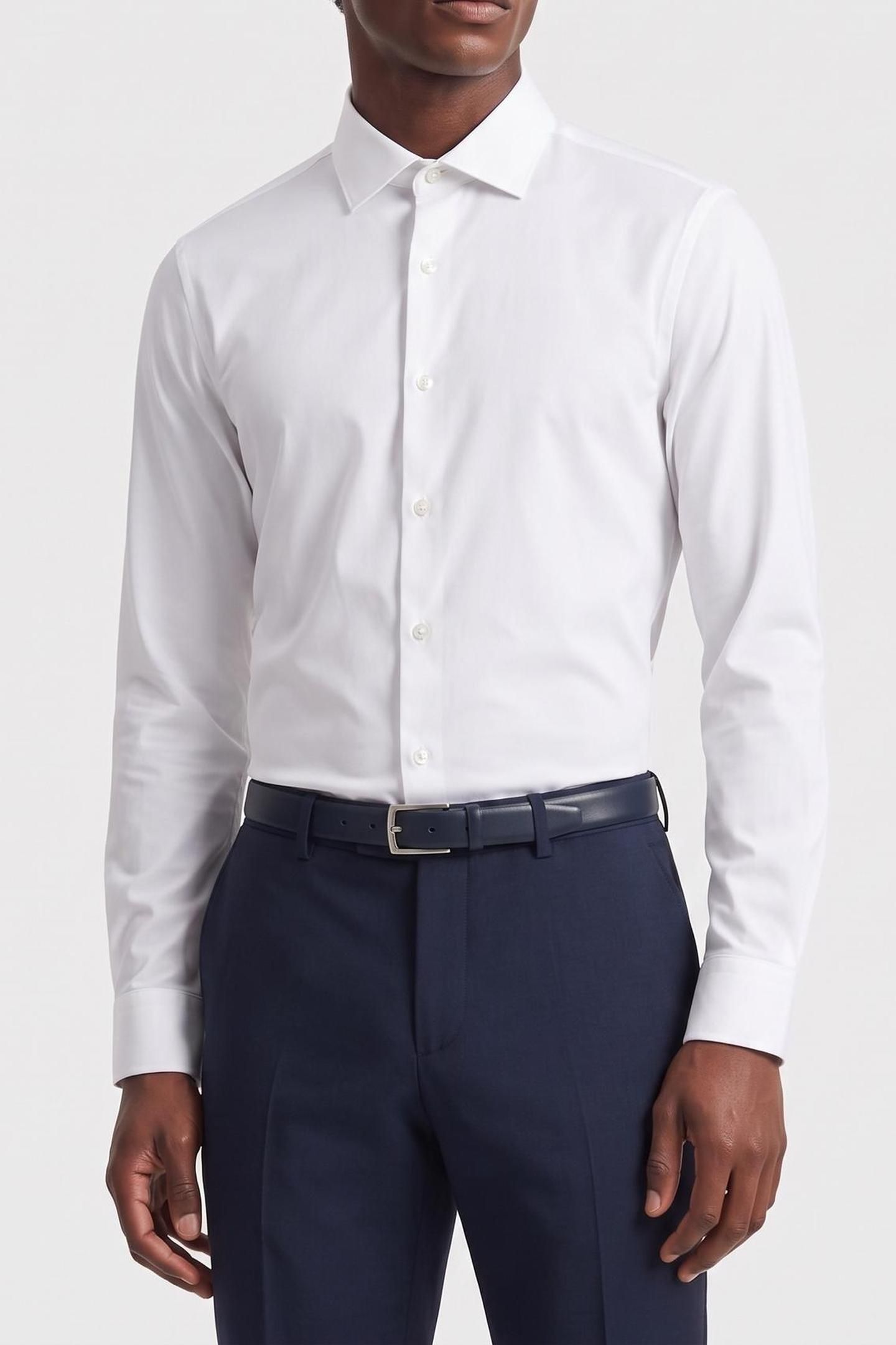 SLIM PERF WOVEN SHIRT WHITE 1