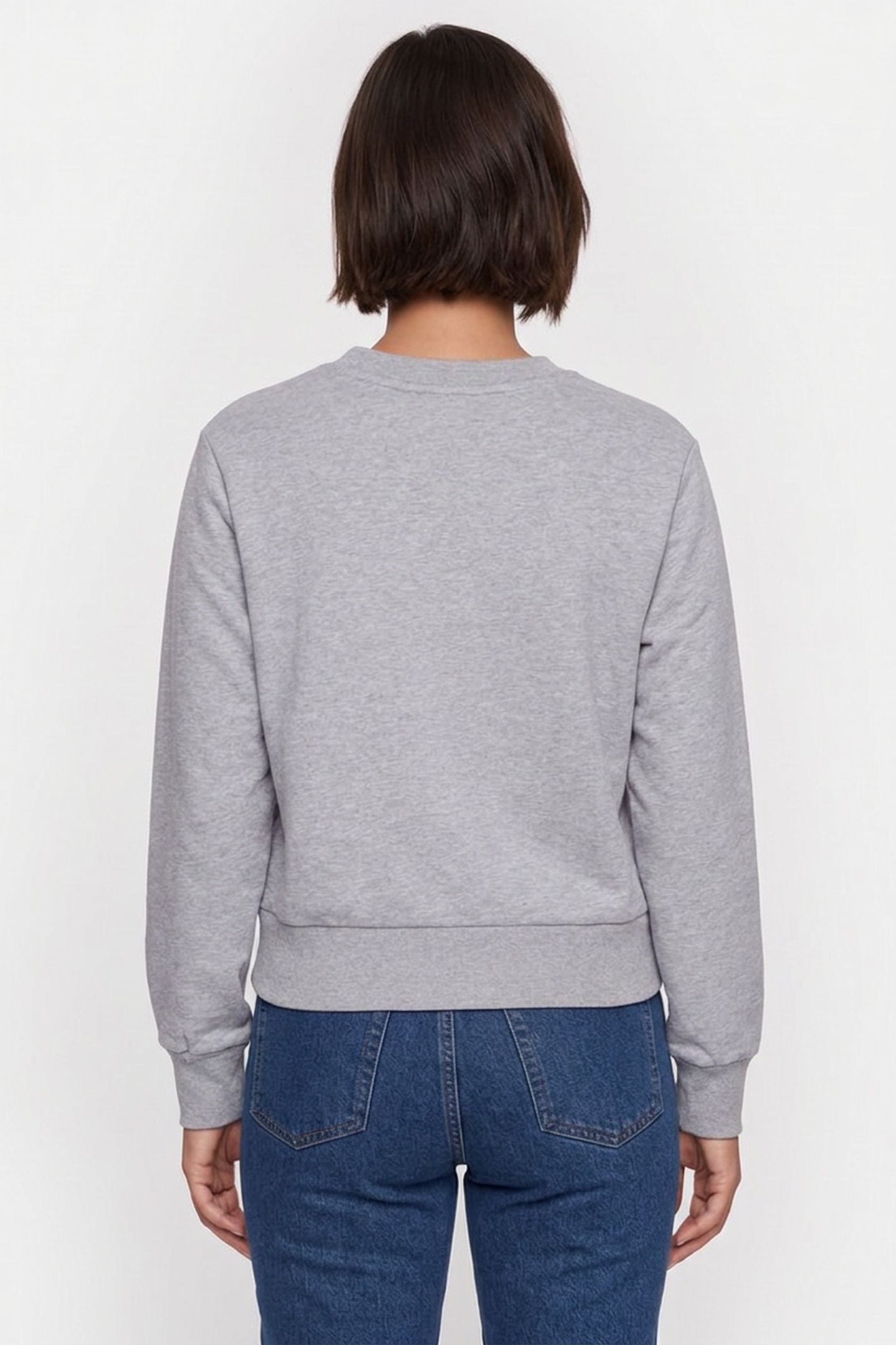 SWEATSHIRT BOXY RUE MADAME HEATHERED GREY/WHITE 3