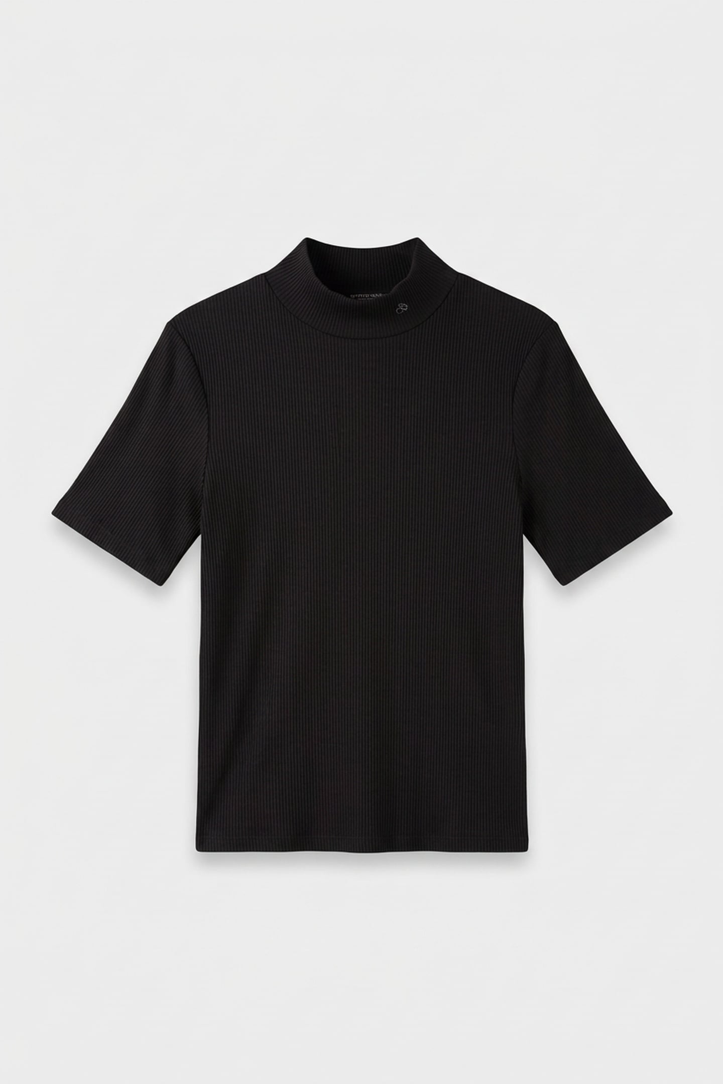CORE MOCK NECK RIB T-SHIRT BLACK 3