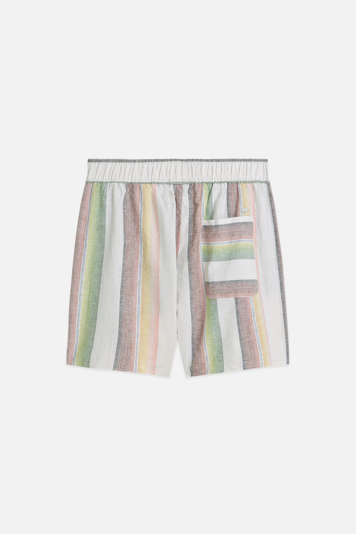 STRIPED ELASTIC WAIST SHORTS MULTI COLOR STRIPE 5