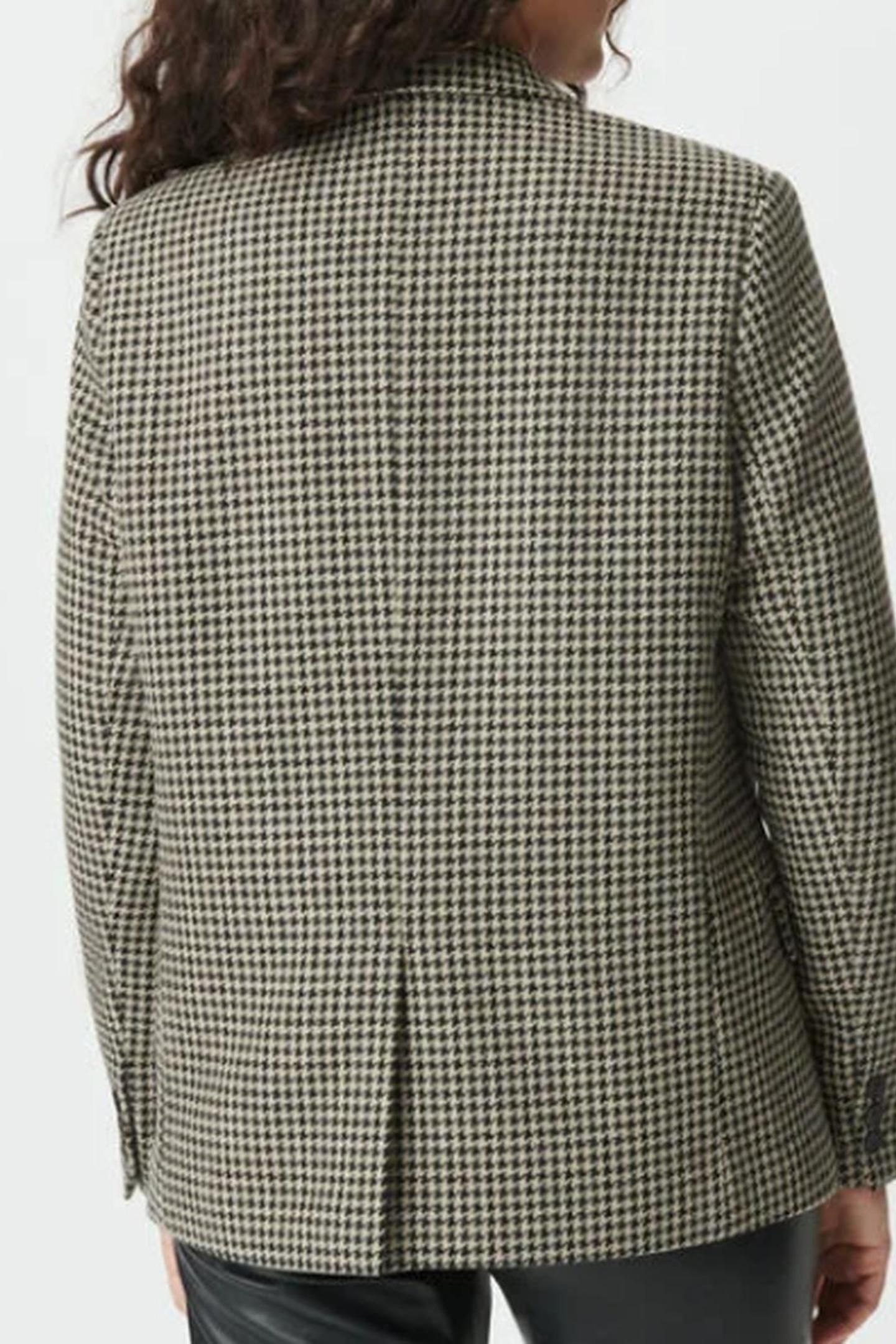 BEIGE HOUNDSTOOTH SUIT JACKET 2