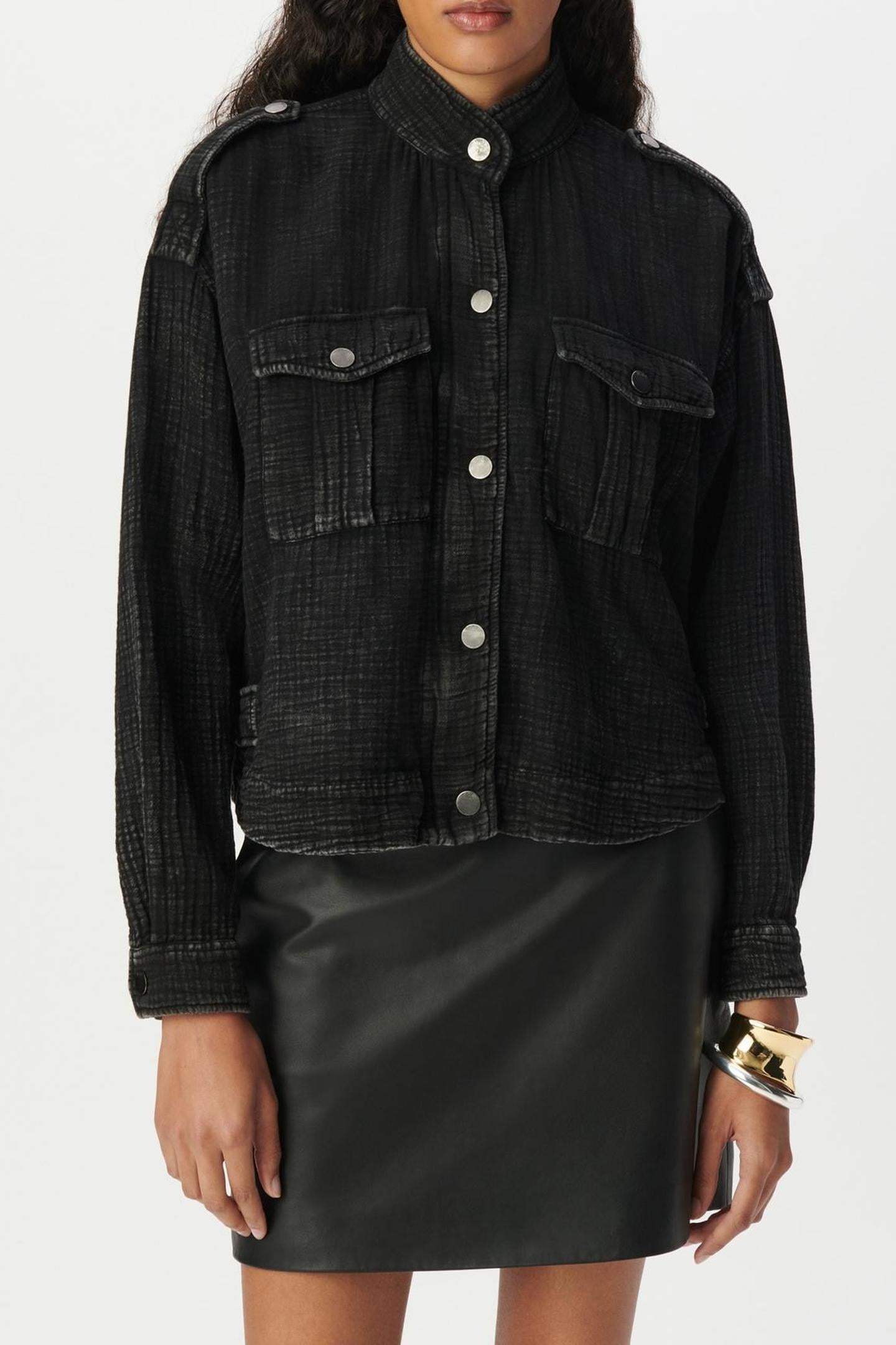 GREY ORGANIC COTTON GAUZE OVERSIZED JACKET 1