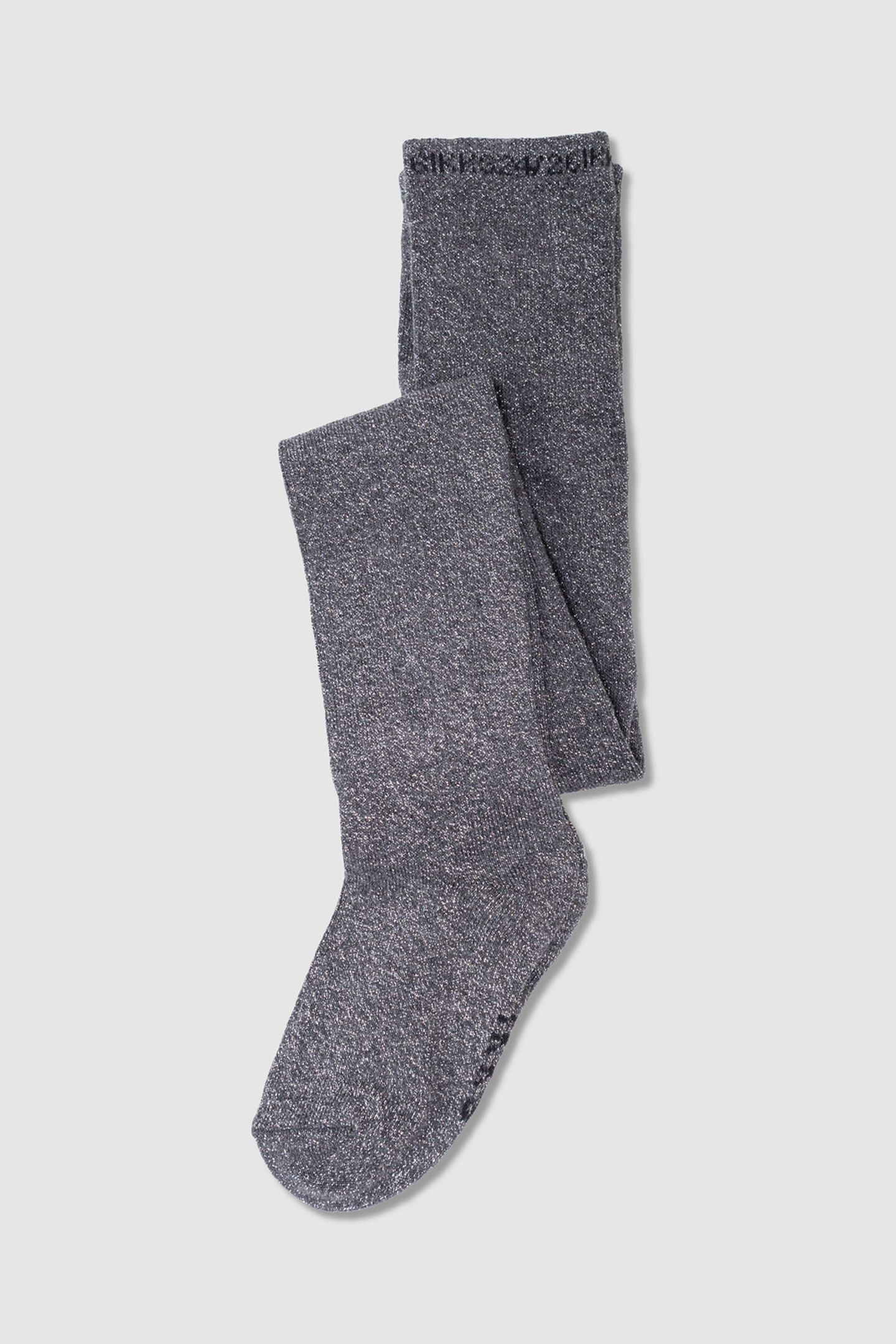 GIRLS’ GREY KNIT TIGHTS WITH SILVERY GLITTER 2