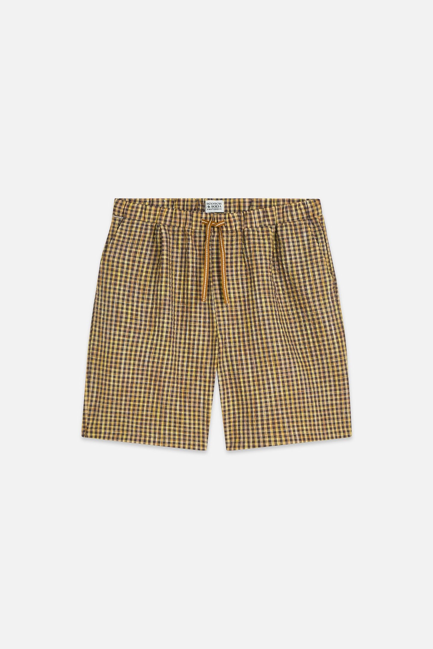 COTTON SEERSUCKER WIDEFIT BERMUDA SHORTS MEDIUM BROWN 4